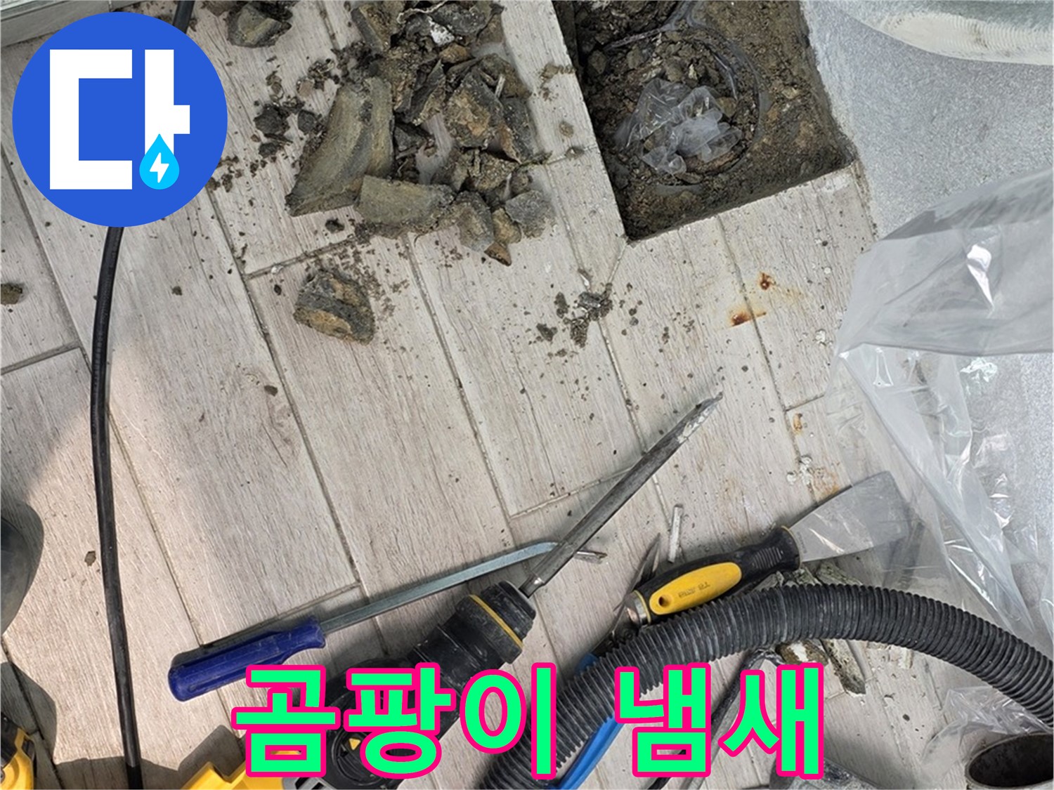 노원구 중계동 - 굴착 작업 후 드러난 배관 주변의 곰팡이 냄새