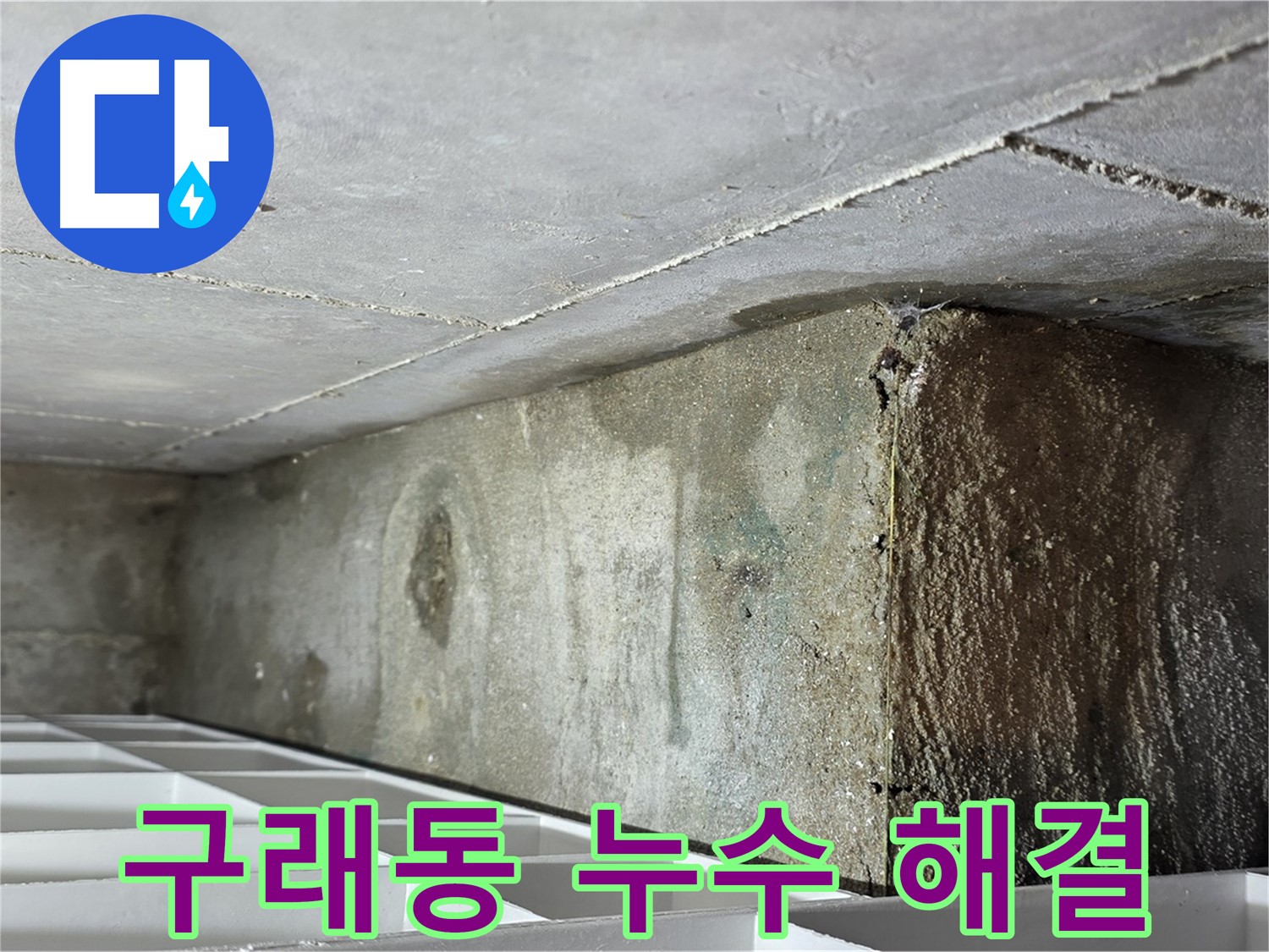 구래동 아파트 화장실 천장 누수 - 비트 공용 배관 연결 부위 누수