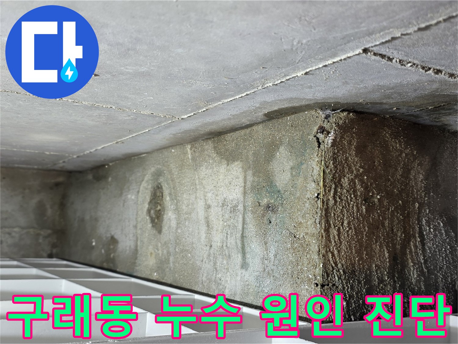 구래동 아파트 화장실 천장 누수 - 비트 공용 배관 연결 부위 누수
