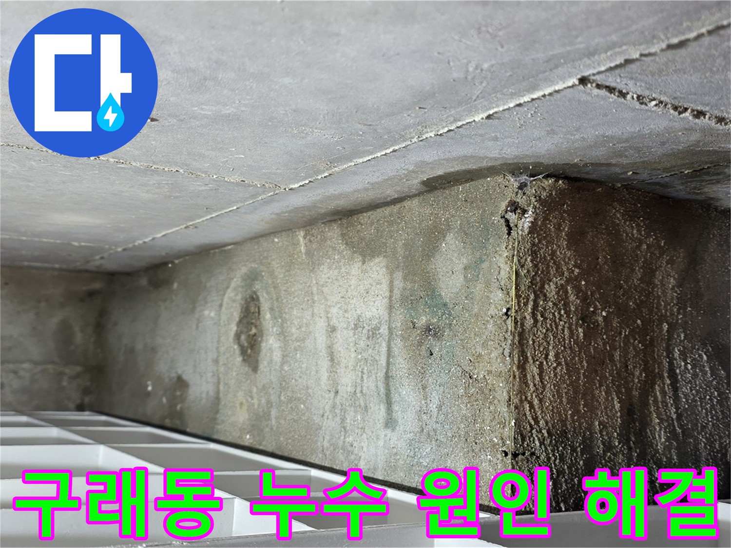 구래동 아파트 화장실 천장 누수 - 비트 공용부 파이프 문제 확인