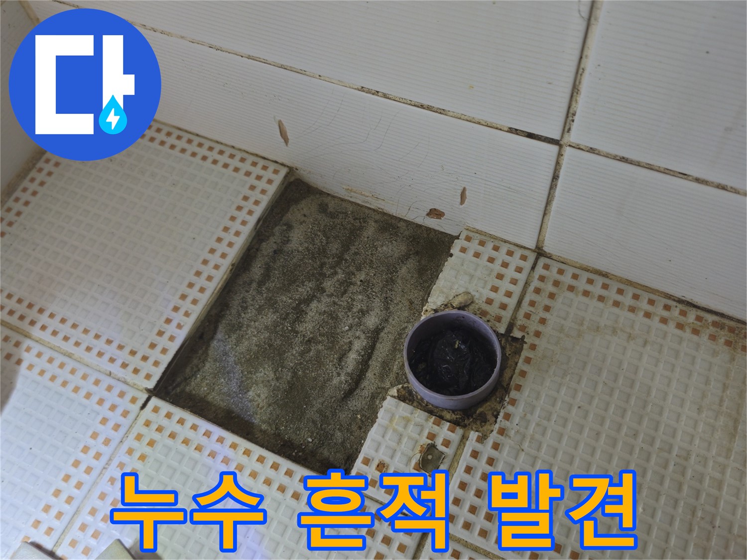 노원구 상계동 누수 - 욕실 배수구 주변에서 누수 흔적 발견
