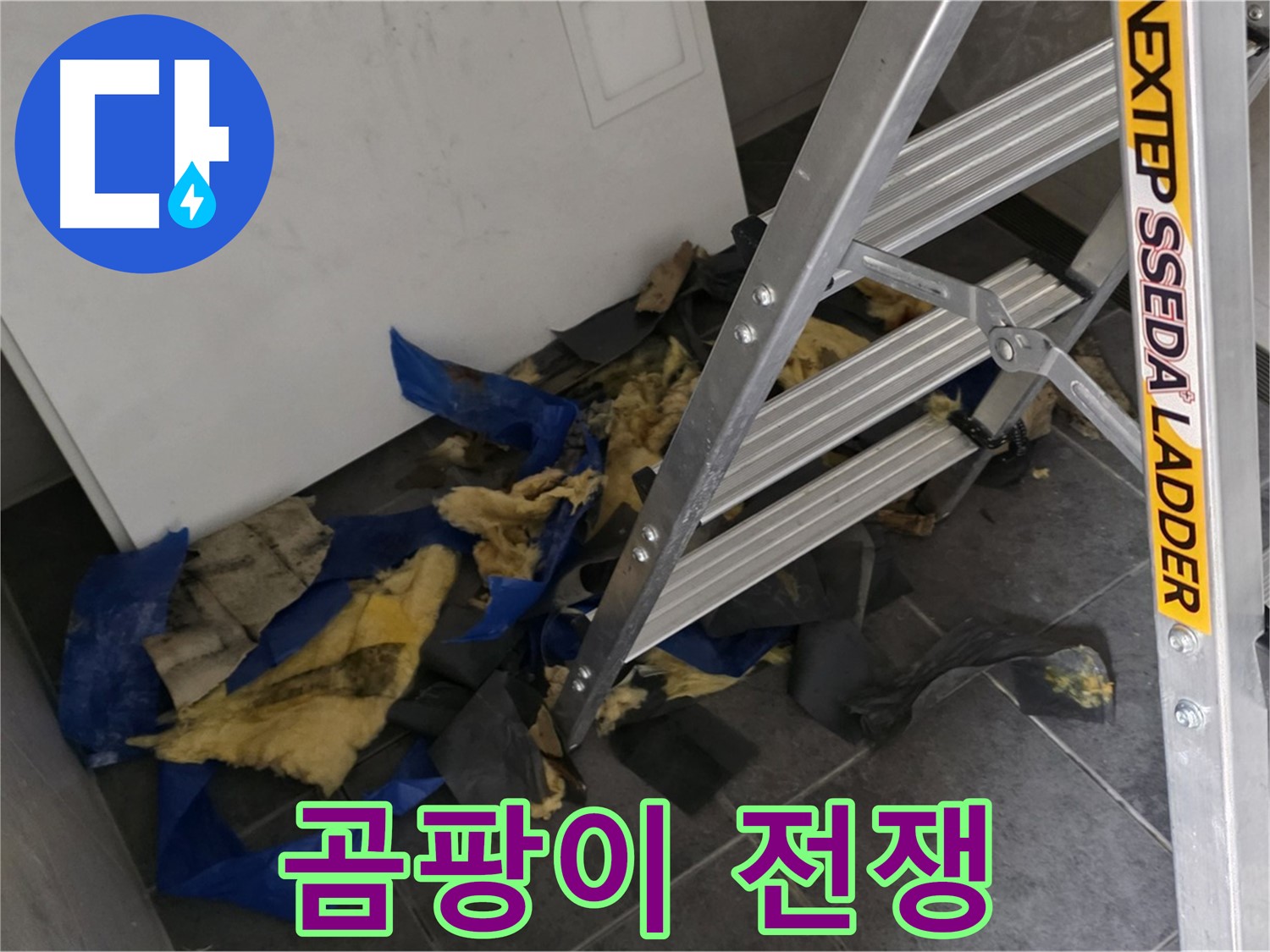 노원구 중계동 라이프청구신동아 아파트 누수 - 젖은 단열재와 곰팡이