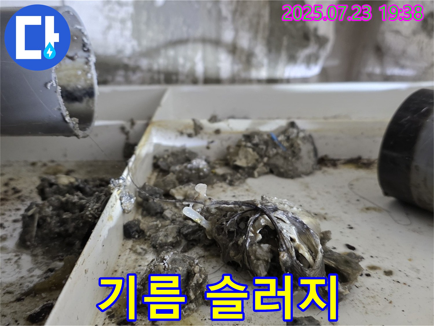 중계동 라이프청구신동아 아파트 - 배수관 속 기름 슬러지, 끈적끈적 불쾌한 덩어리