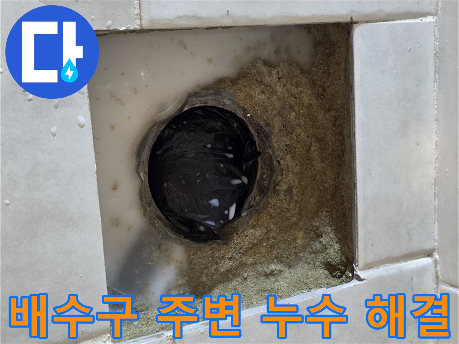 과천 문원동 욕실 배수구 주변 누수 - 물이 새는 배수구 주변, 완벽한 기술로 누수 걱정 끝