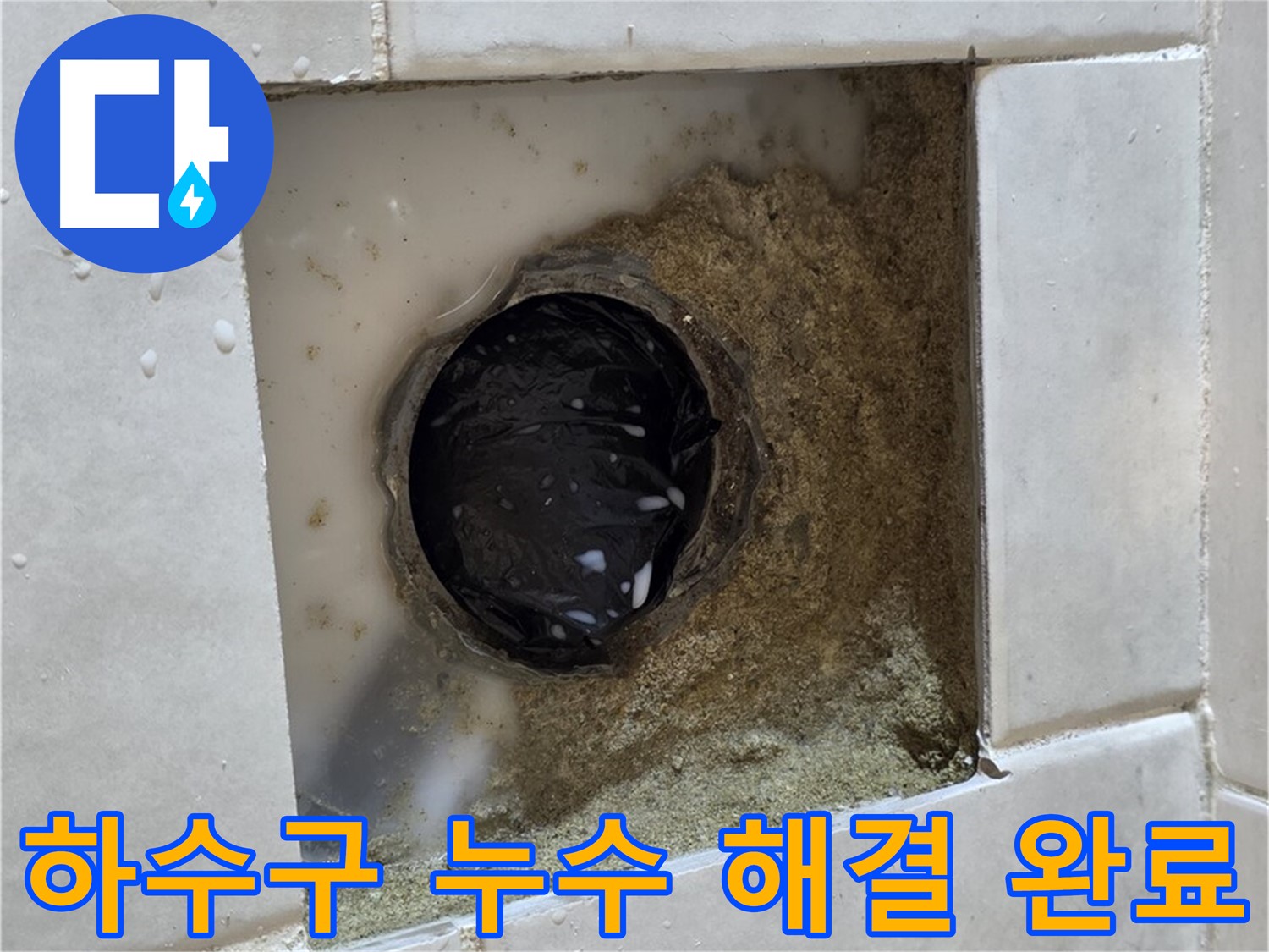 과천 문원동 욕실 하수구 누수 - 젖어있는 하수구, 최고의 기술력으로 완벽하게 해결