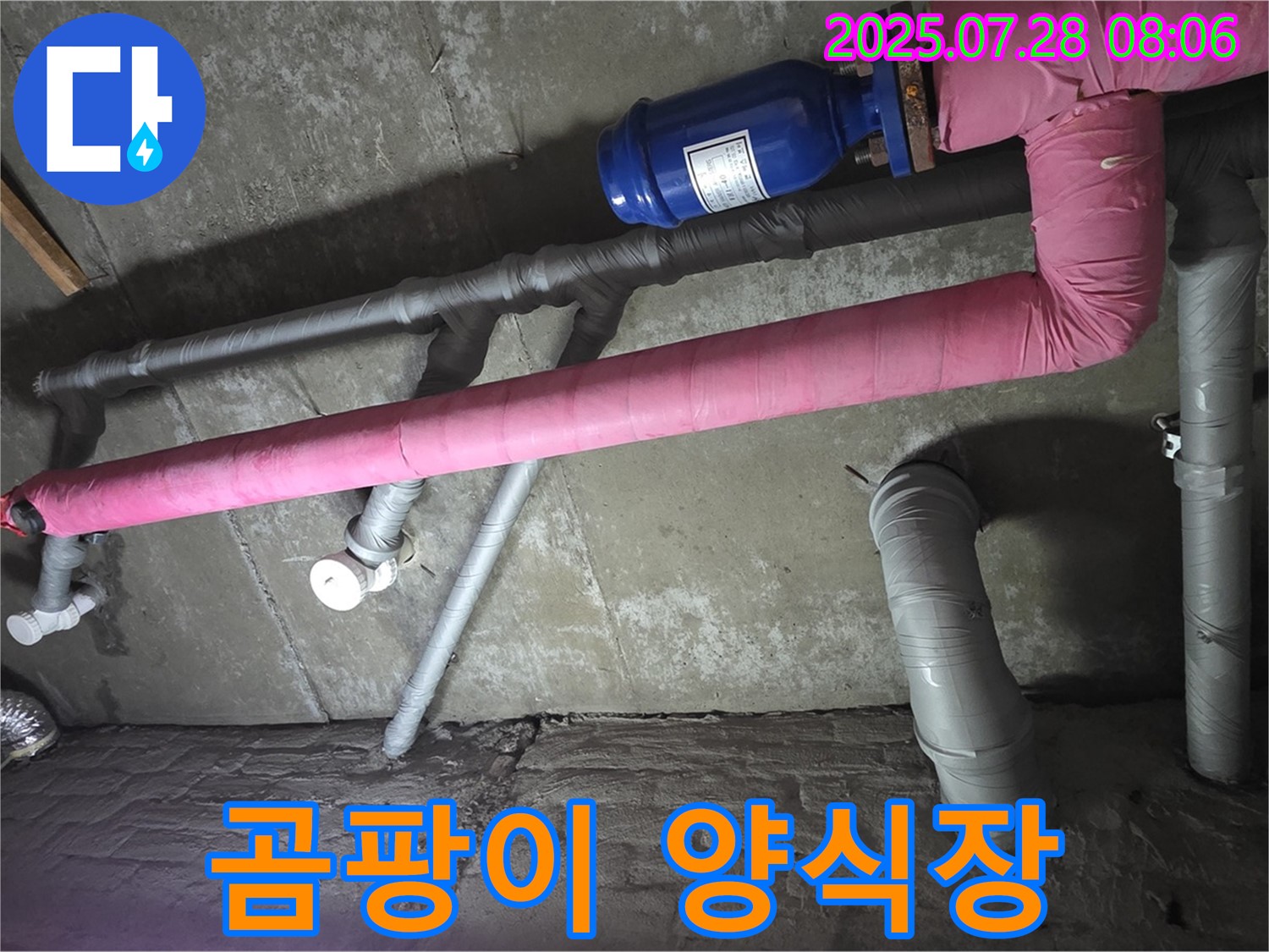남양주 화도 마석 두산아파트 누수 - 핑크 보온재, 곰팡이 양식장?! 습기 가득! 곰팡이 번식!