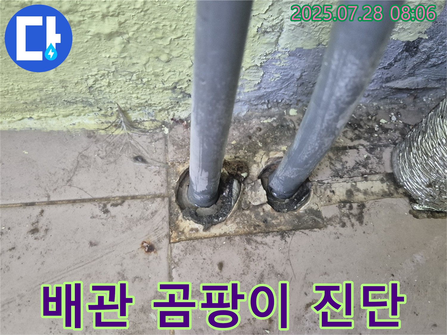 남양주 화도읍 두산아파트 - 욕실 배관 주변 곰팡이 발생 - 정밀 진단으로 누수 원인 해결