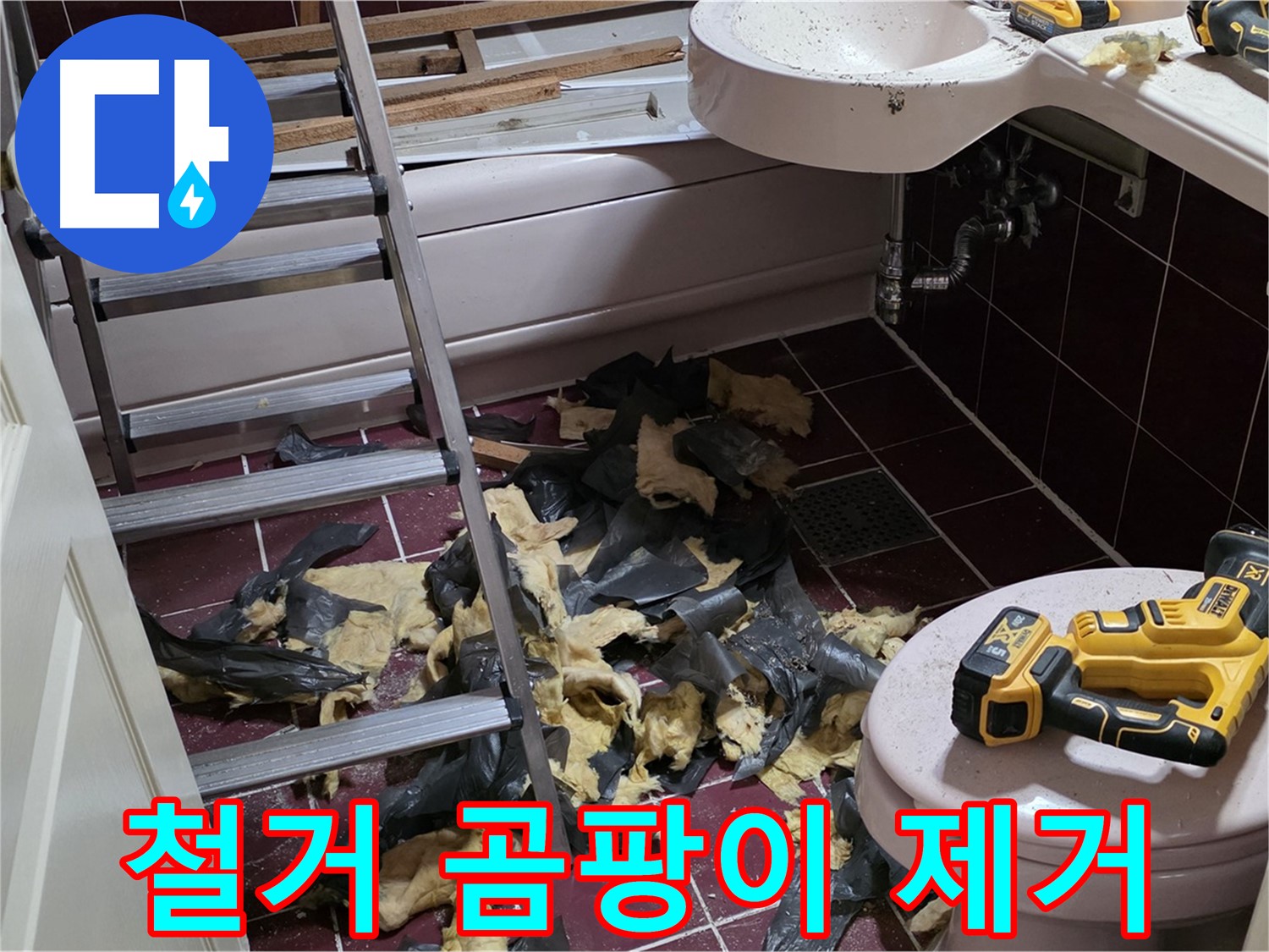 화도읍 두산아파트 욕실 철거 후 드러난 곰팡이 - 완벽 제거 및 재발 방지 시공