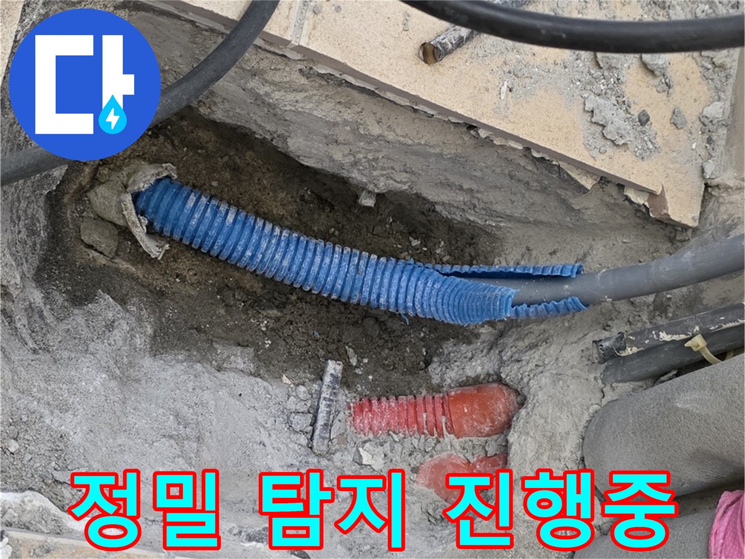 삼숭동 양주자이아파트 누수 - 굴착 후 정밀 탐지 작업 진행