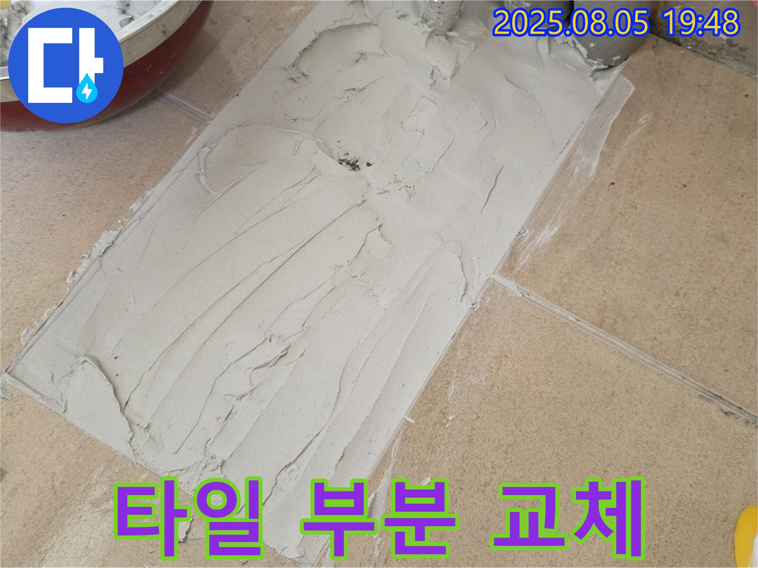양주 삼숭동 누수 - 깨진 타일 부분만 교체하여 비용 절감 및 누수 해결