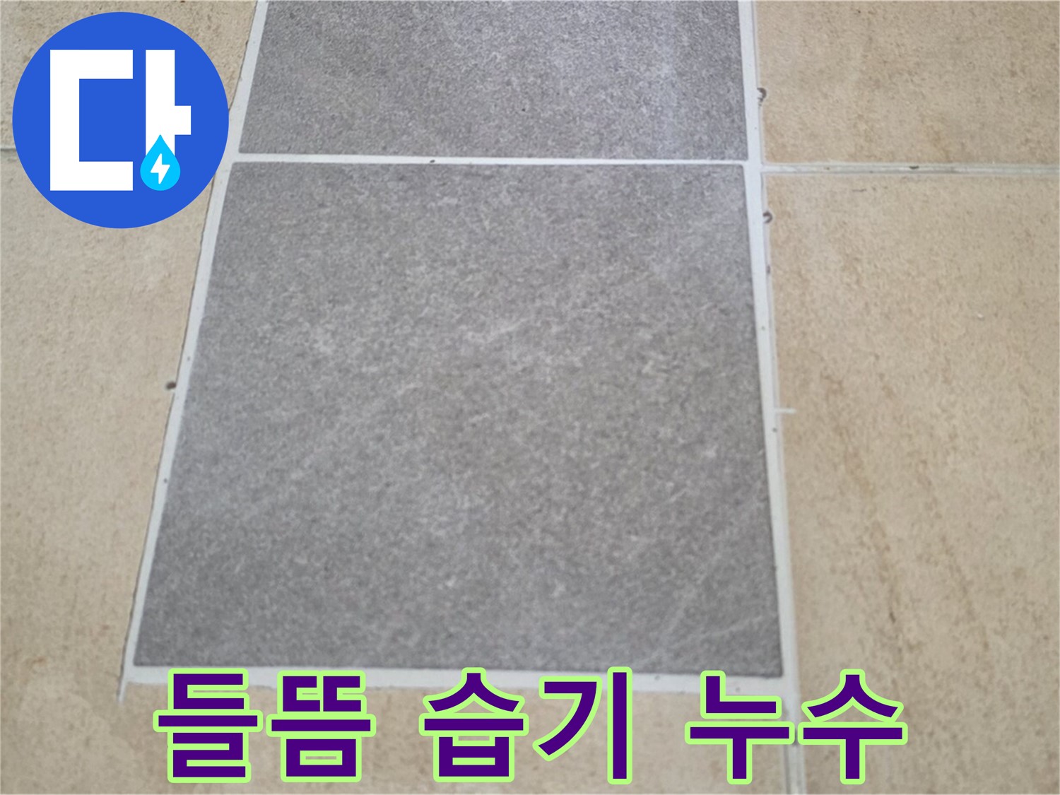 양주 삼숭동 아파트 - 타일 들뜸 주변에 습기가 차 있어 누수 가능성을 의심하고 있습니다.