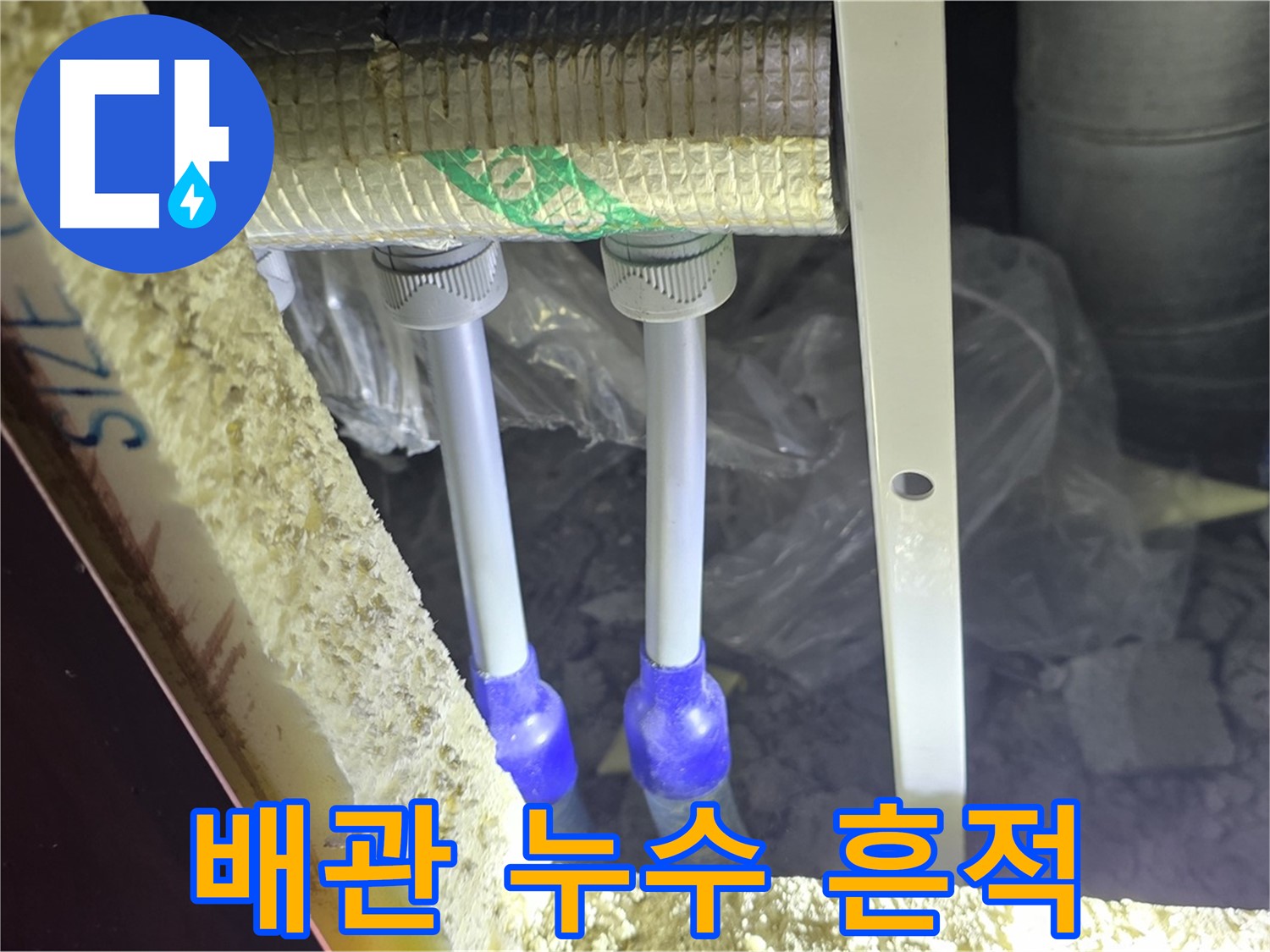 양주시 삼숭동 자이아파트 누수 - 배관 연결부 주변 누수 흔적 정밀 검사