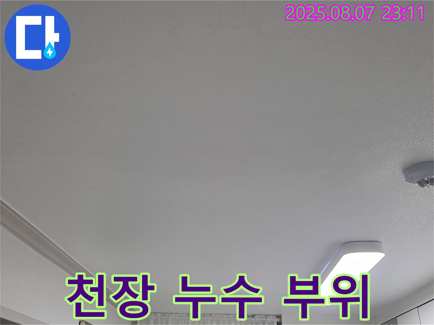 논현주공1단지 아파트 천장 누수 - 누수 발생 부위 정밀 촬영