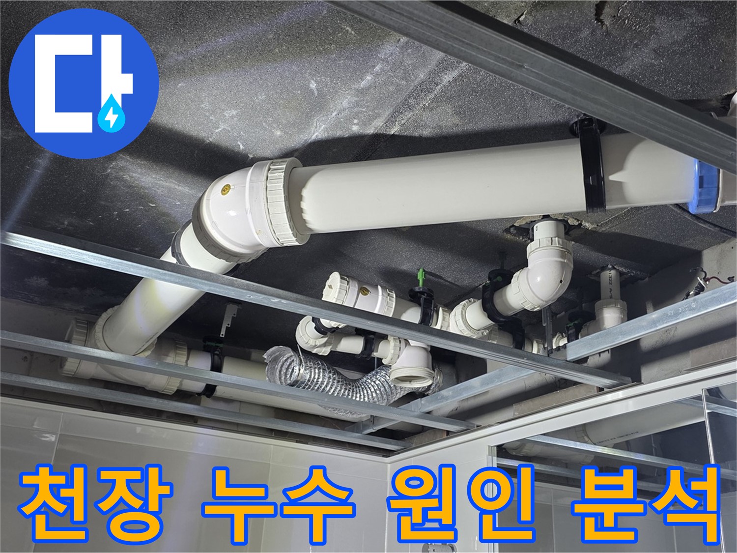 양주 옥정 율정마을 아파트 천장 배관 누수 - 누수 원인을 정확하게 분석하고 있습니다.