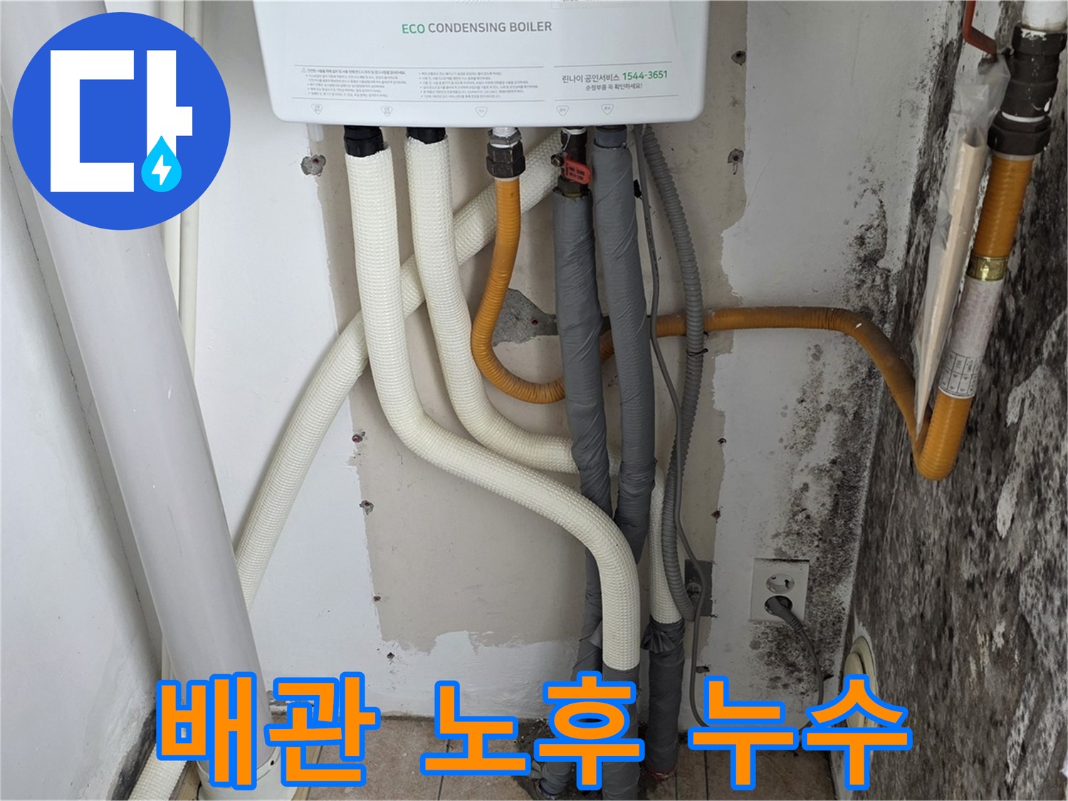 길음1동 아파트 누수 - 곰팡이 심한 벽, 보일러 배관 노후로 인한 누수 발생