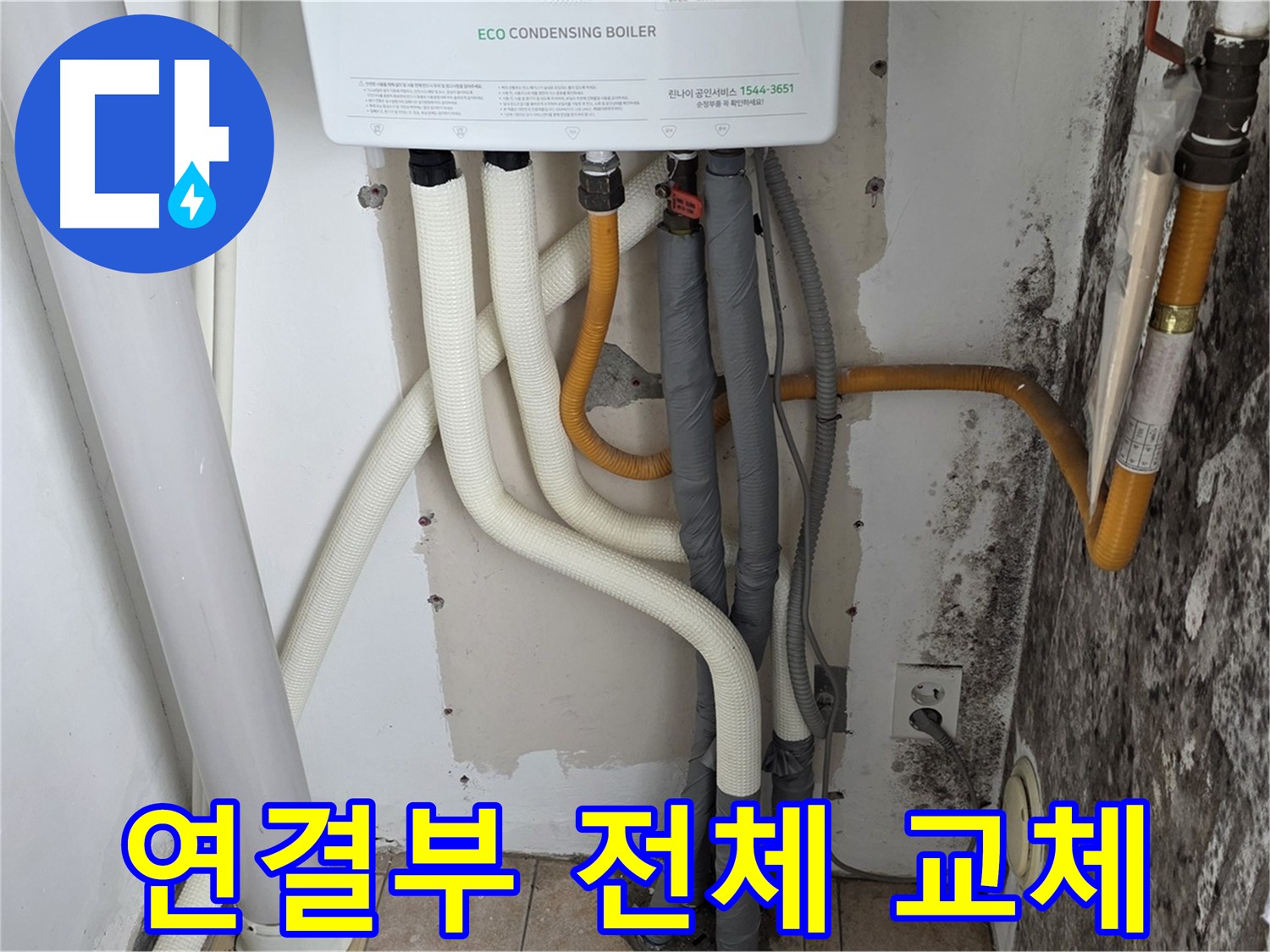 길음동 아파트 누수 해결 - 곰팡이 핀 벽, 보일러 연결부 부식 전체 교체 완료