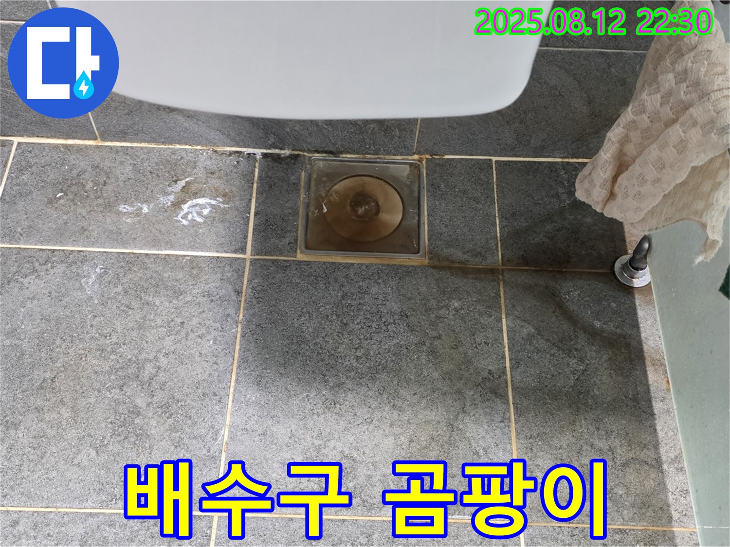 싱크대 배수구 주변 곰팡이 - 누수와 악취 - 청소가 필요합니다.