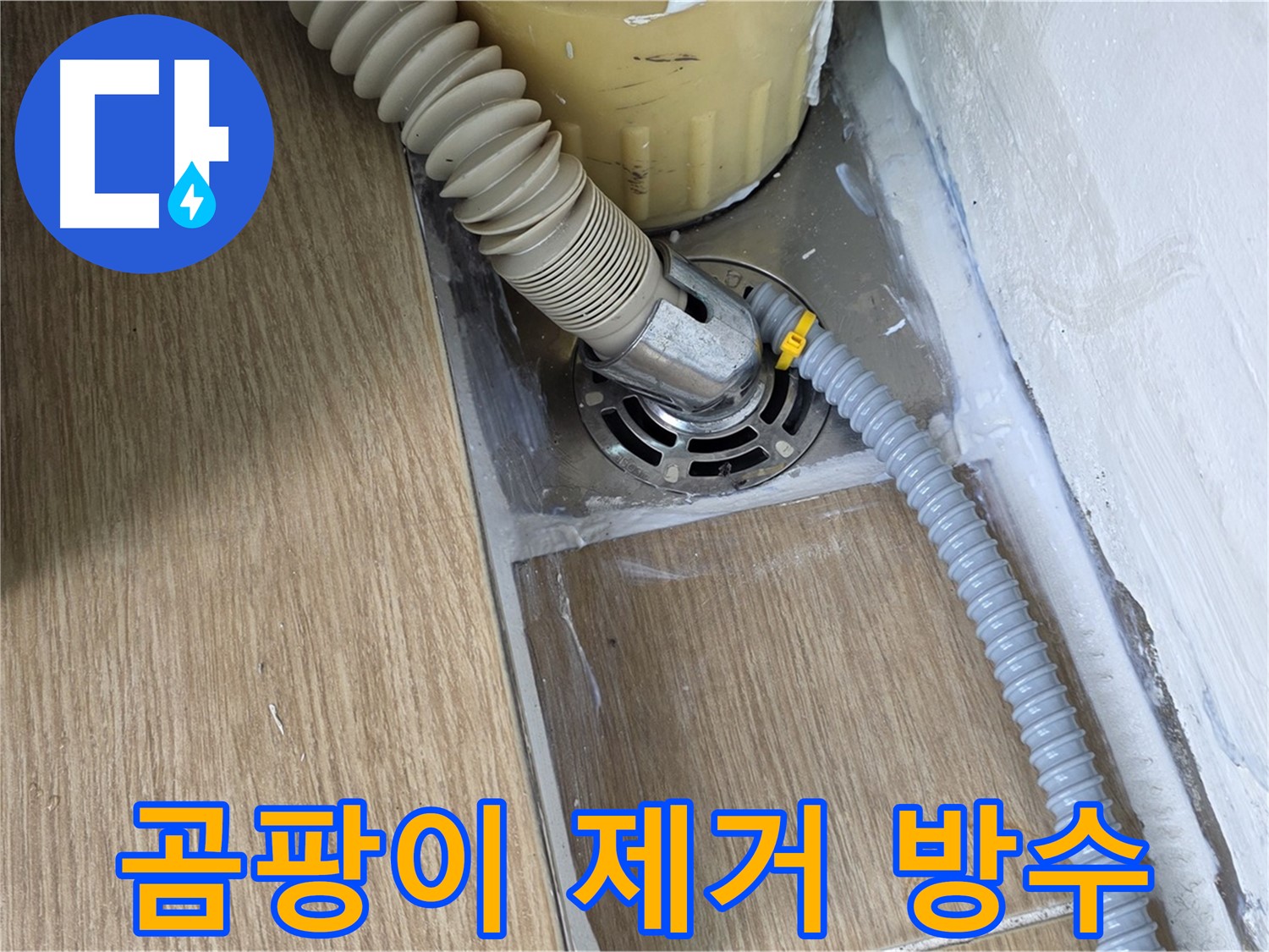 서울 마포 세탁기 배수구 주변 곰팡이 제거 및 방수 작업