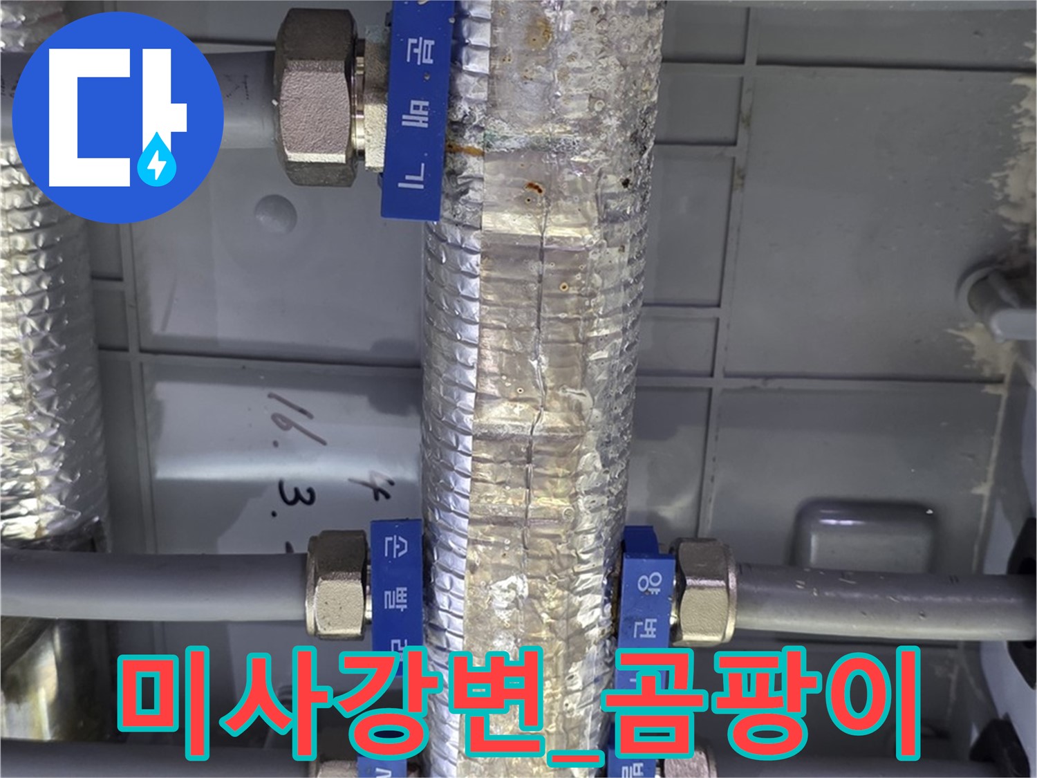 미사강변 아파트 - 난방 분배기 보온재 손상으로 인한 곰팡이 발생