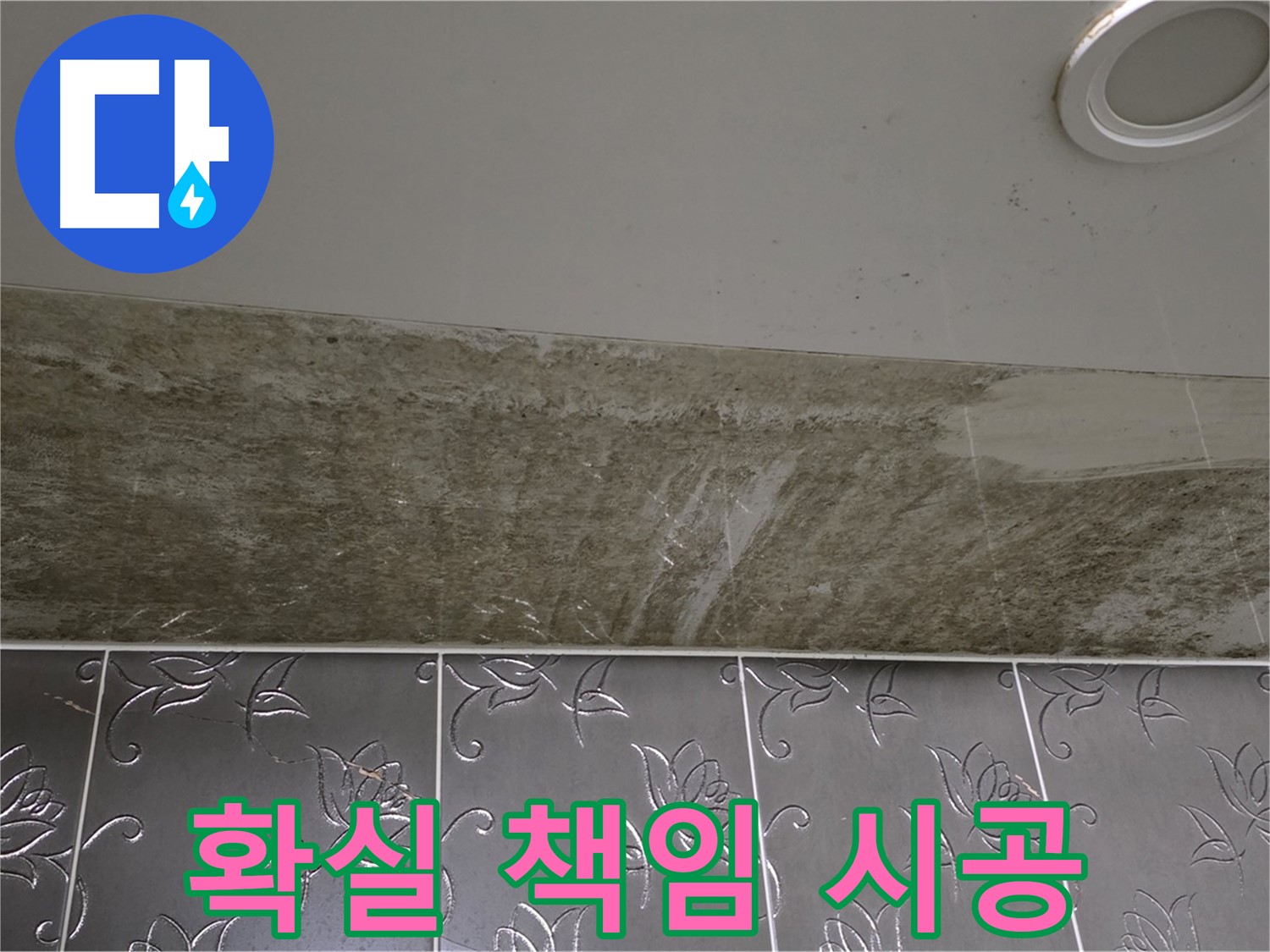 곰팡이 핀 화장실 천장 - 곰팡이 제로, 뽀송뽀송한 욕실! 확실하게 책임지고 시공해 드립니다!