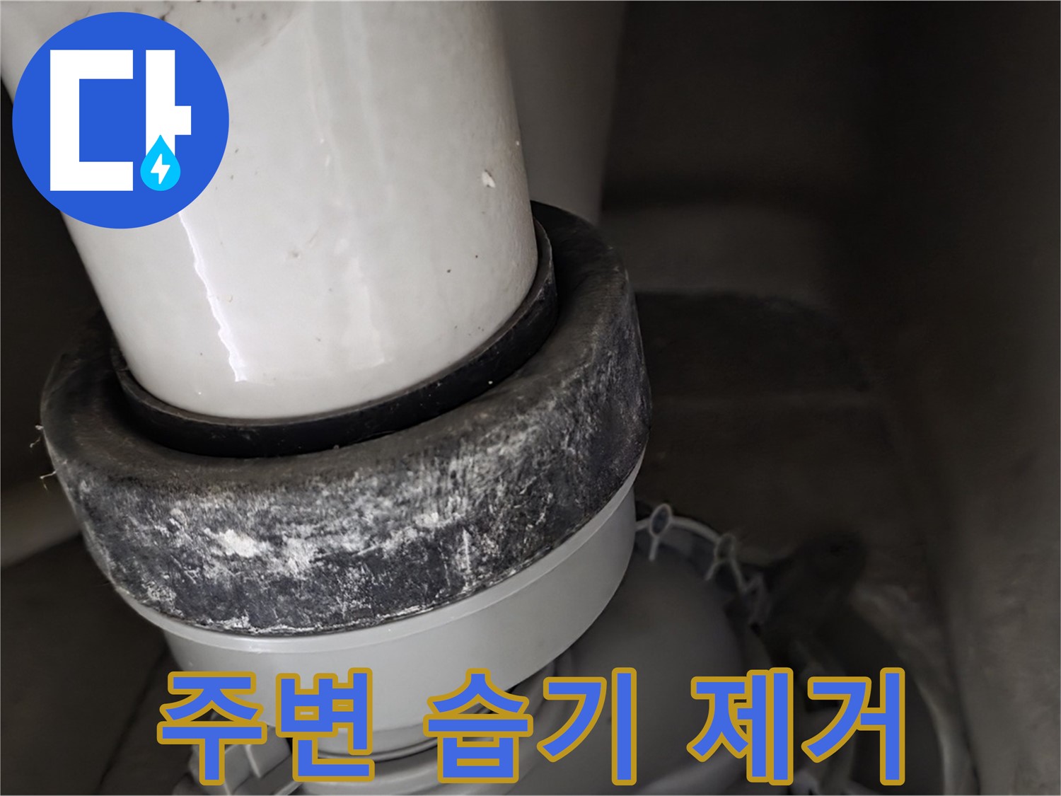 분당구 운중동 산운마을 6단지 변기 누수 - 주변 습기 제거 작업 진행
