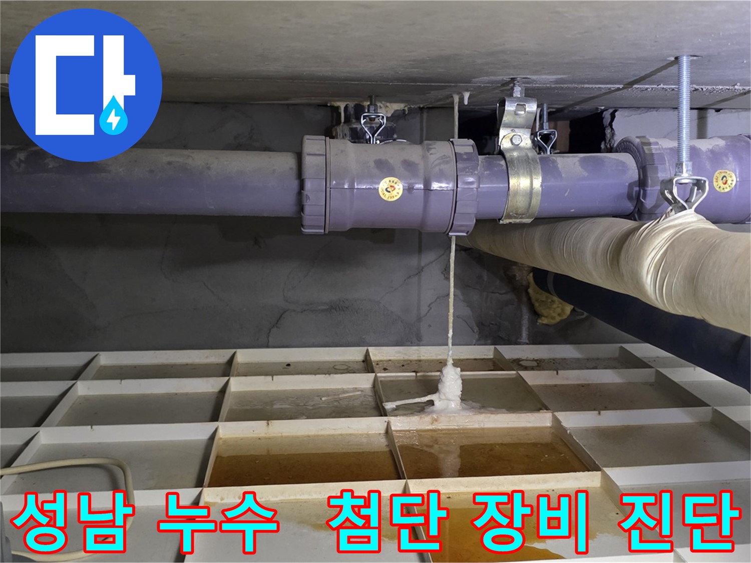 성남 산운마을 배관 누수 - 연결 부속 문제, 최첨단 장비로 속 시원히 진단