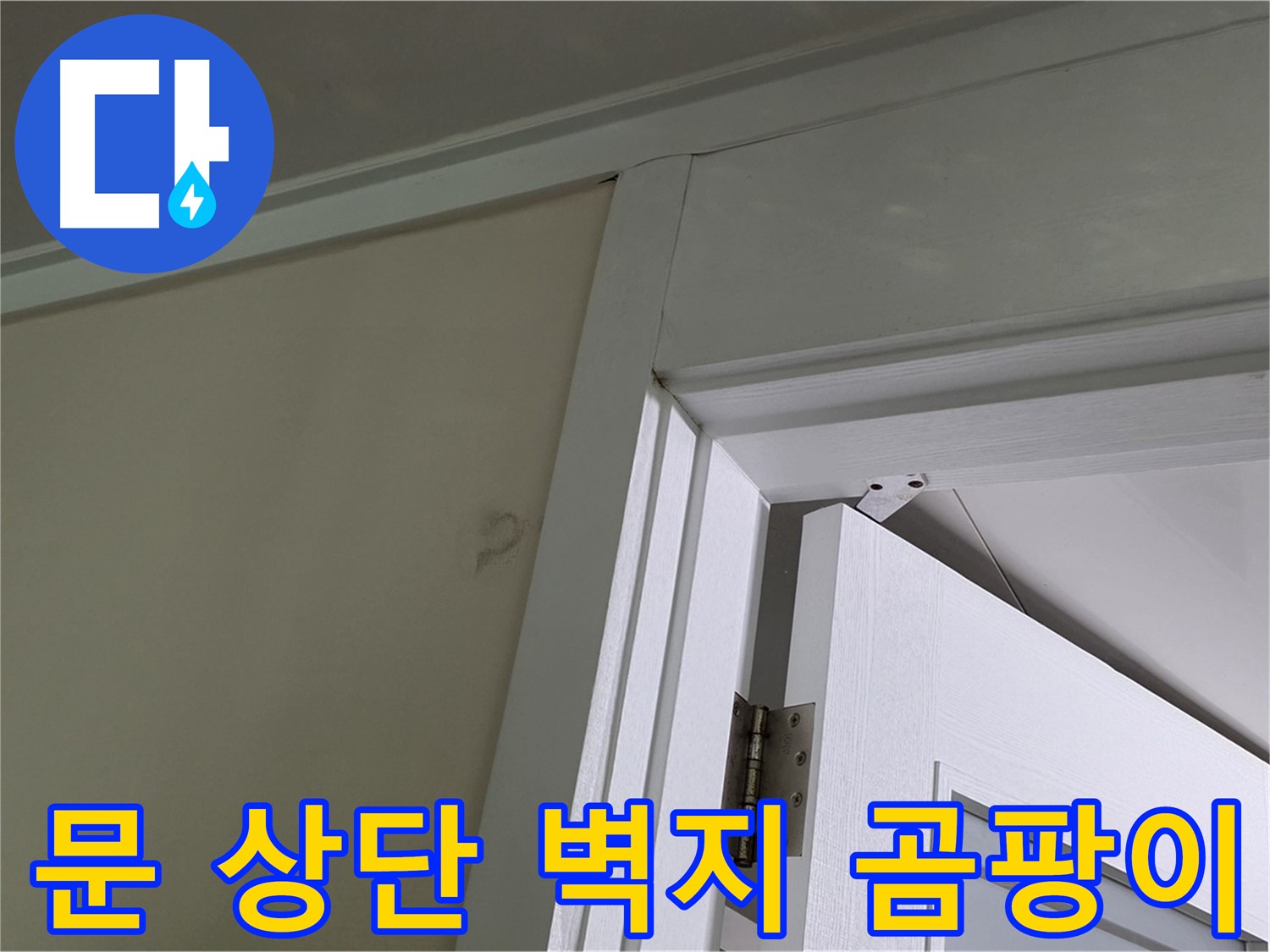 운중동 산운마을 - 문 상단 벽의 곰팡이 핀 벽지 - 꼼꼼한 점검으로 누수 원인을 파악하고 해결합니다.