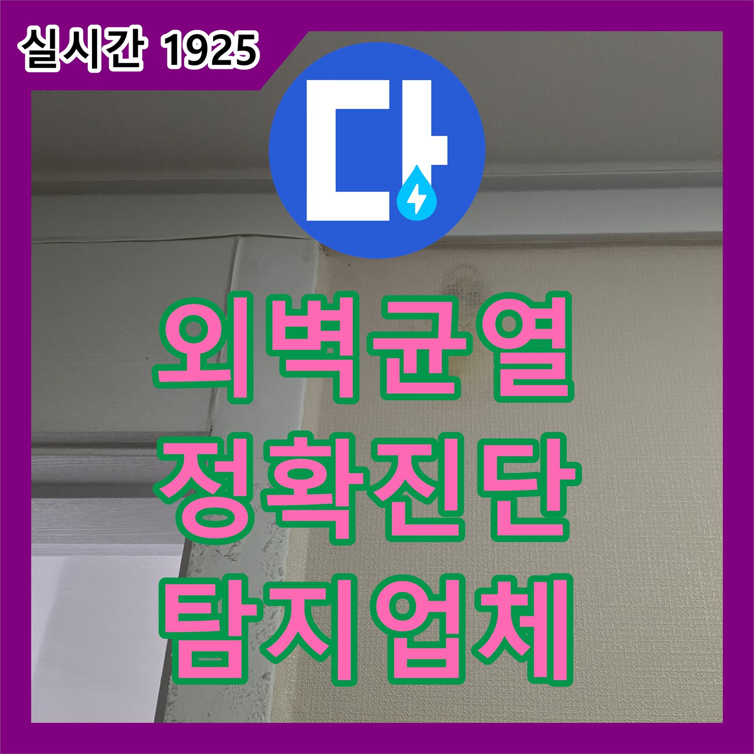 산운로 누수탐지업체, 주택 외벽 균열로 인한 누수, 정확한 진단으로 해결