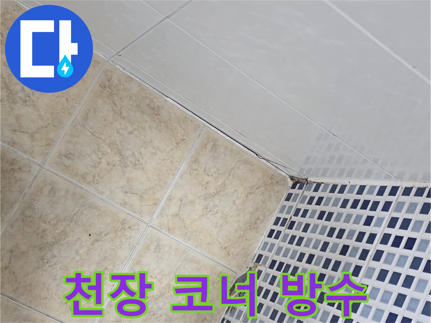 중랑구 묵동 욕실 천장 코너 누수 - 곰팡이 제거 후 방수 처리로 누수 해결