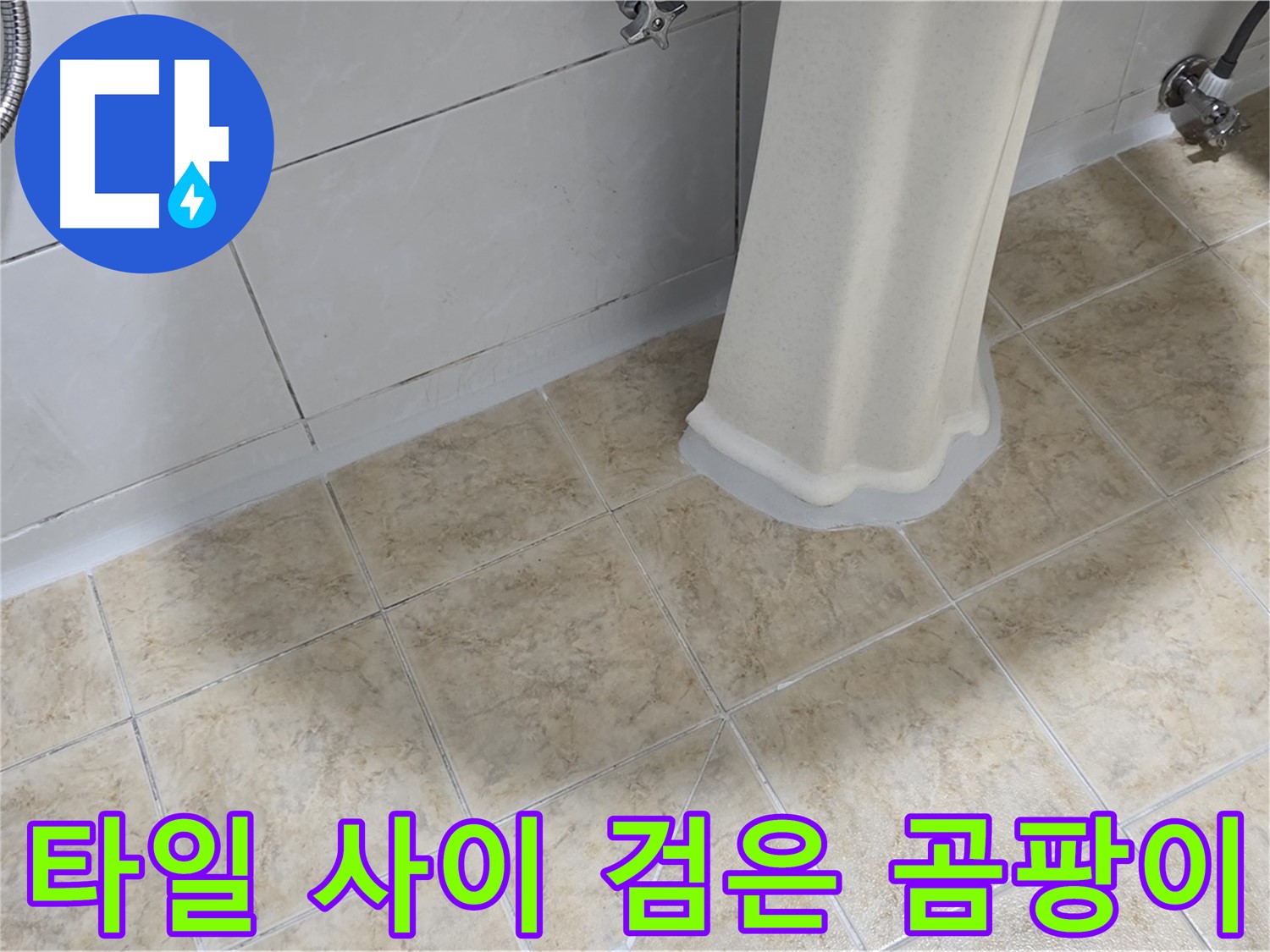 타일 사이 검은 곰팡이 - 습기와 누수가 곰팡이 번식의 원인이 될 수 있습니다.