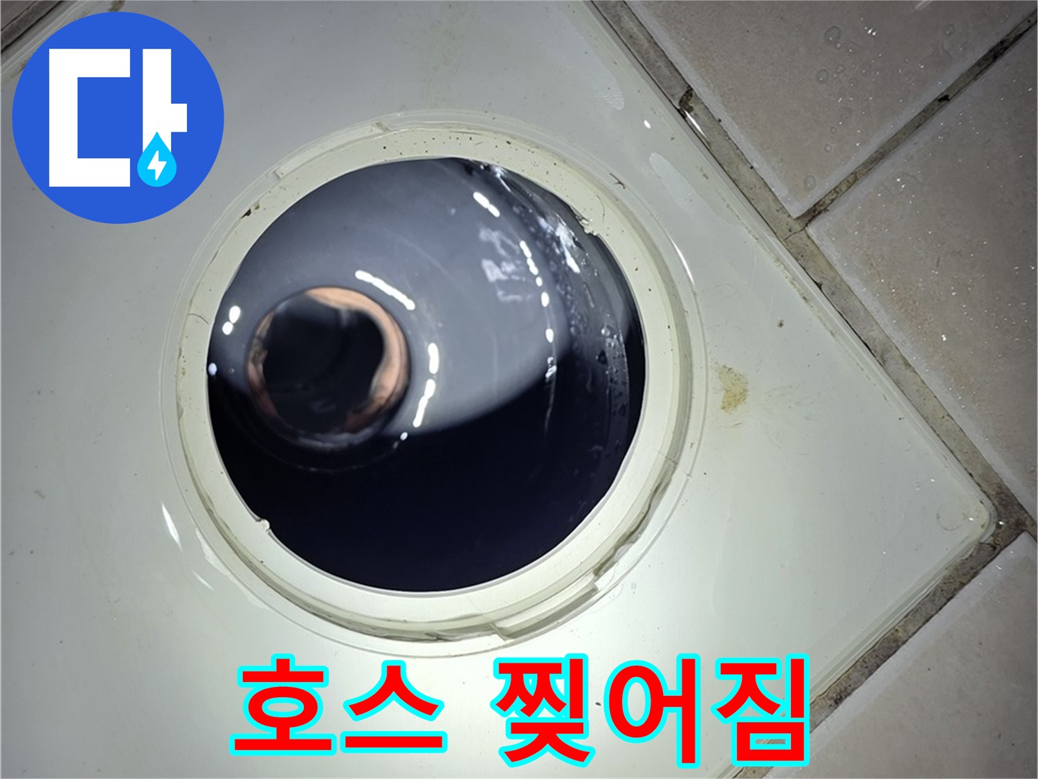 양주 백석 서광아파트 배수구 호스 찢어짐 - 새 호스 교체, 누수 해결