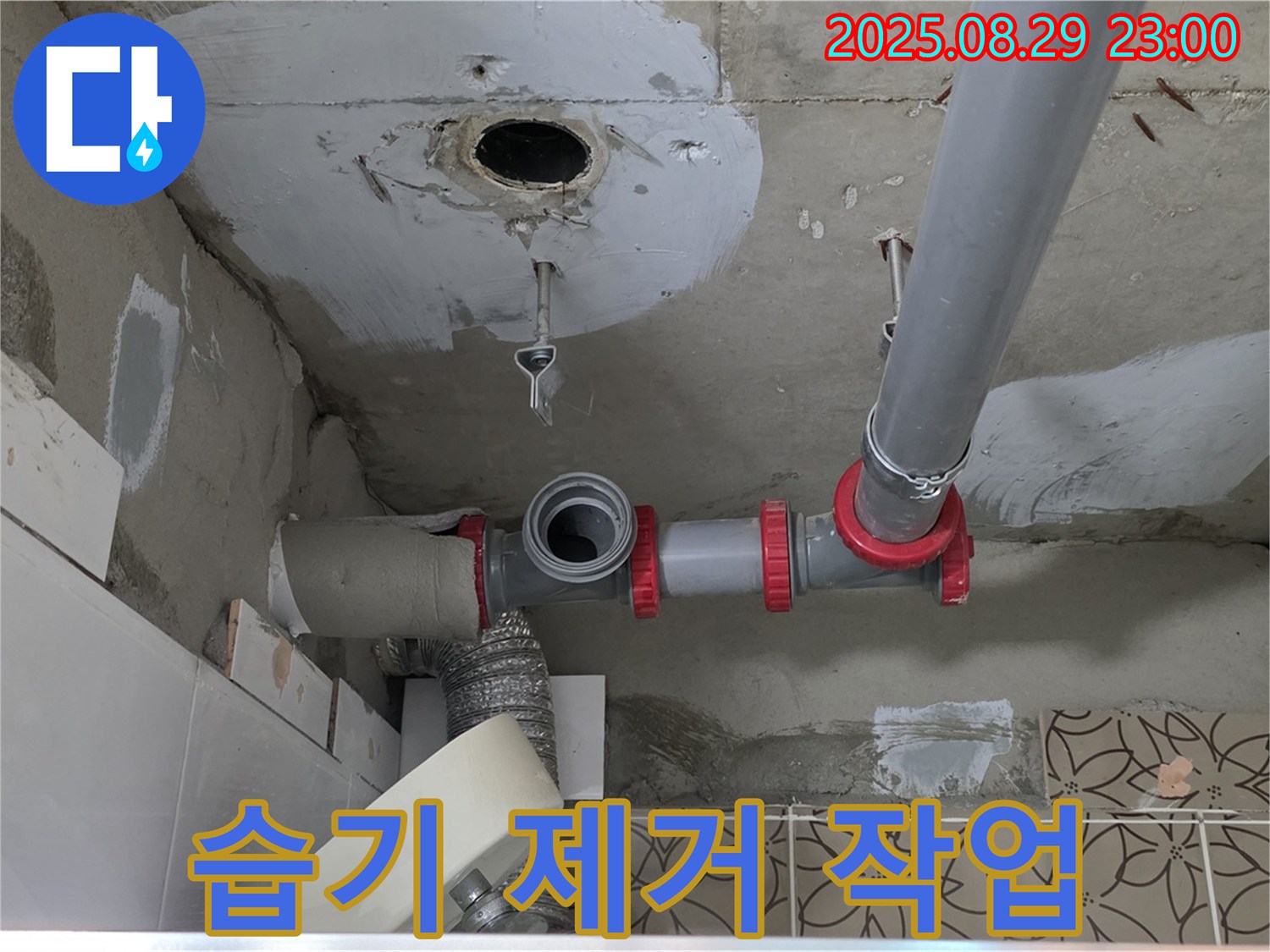 양주 백석읍 서광아파트 104동 - 천장 누수 주변의 습기를 제거하여 곰팡이 발생을 예방합니다.