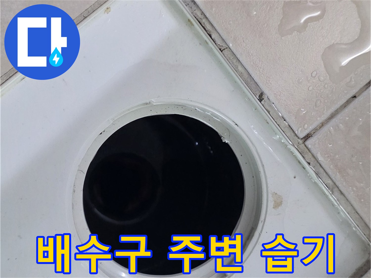 양주 서광아침의빛아파트 누수 - 욕실 배수구 주변 습기를 확인하여 누수 가능성을 진단합니다.