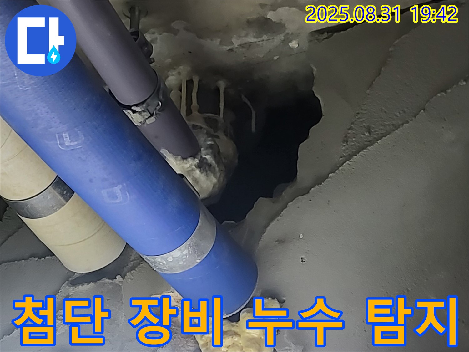 분당 운중동 산운마을 6단지 아파트 누수 - 첨단 장비를 사용하여 숨은 누수를 탐지하고 있습니다.