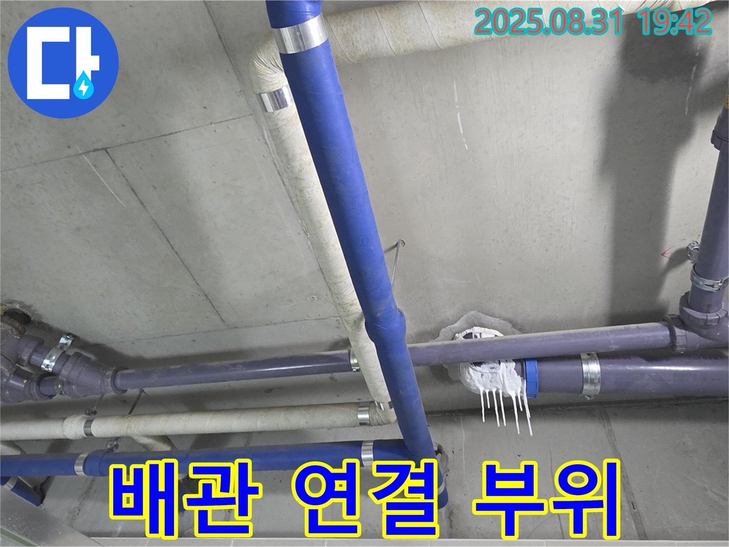 분당 운중동 산운마을 누수 - 배관 연결 부위를 집중적으로 점검하는 모습