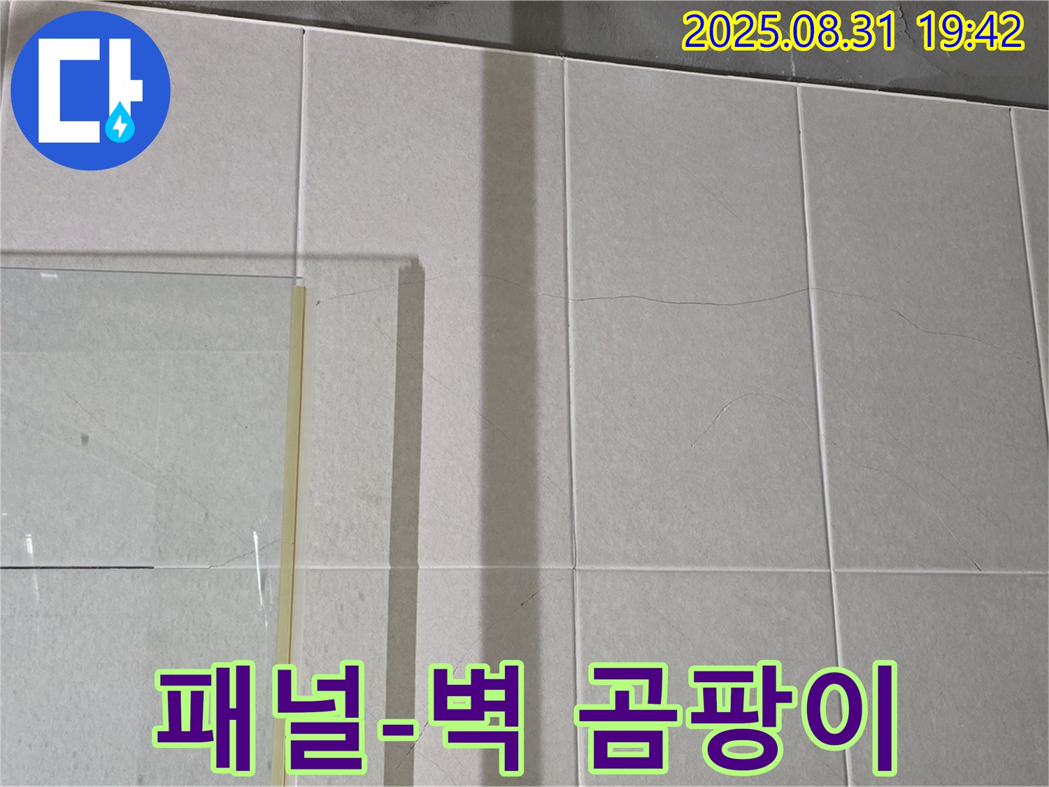 샤워부스 유리 패널과 벽 사이 실리콘 곰팡이 - 곰팡이는 습한 환경과 누수의 증거!