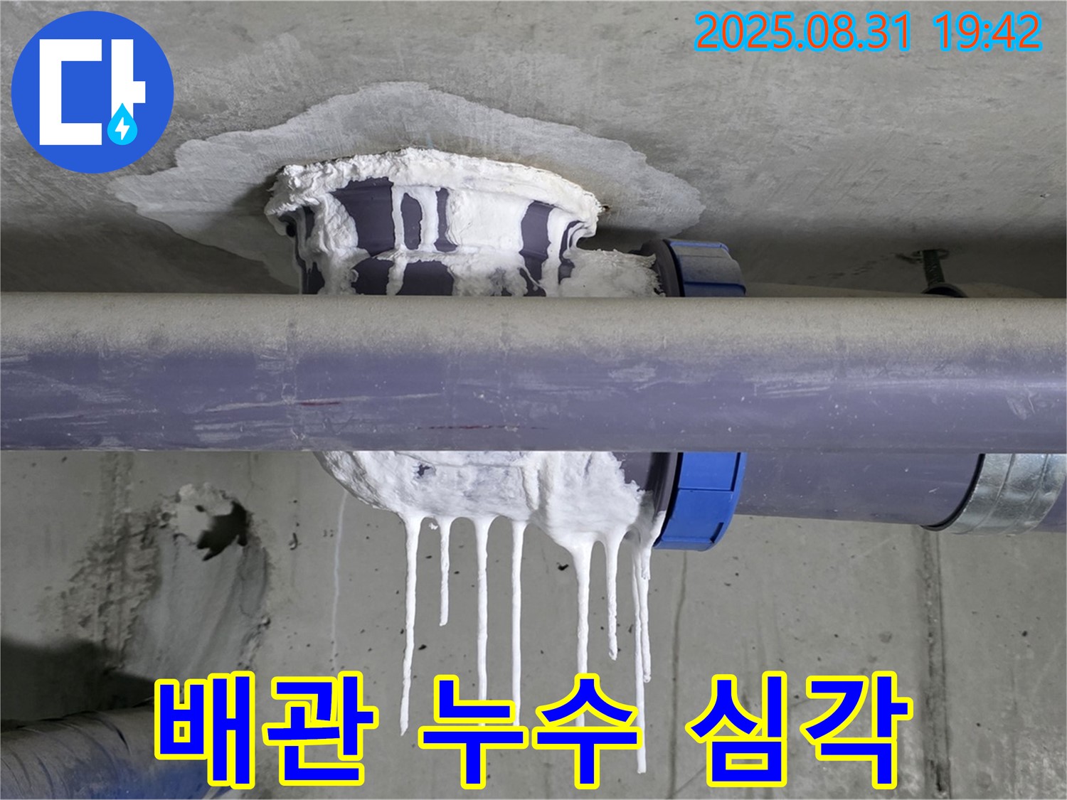 성남 분당 운중동 산운마을 배관 누수 - 배관에서 물이 심하게 떨어지는 긴급 상황, 24시간 상담 가능