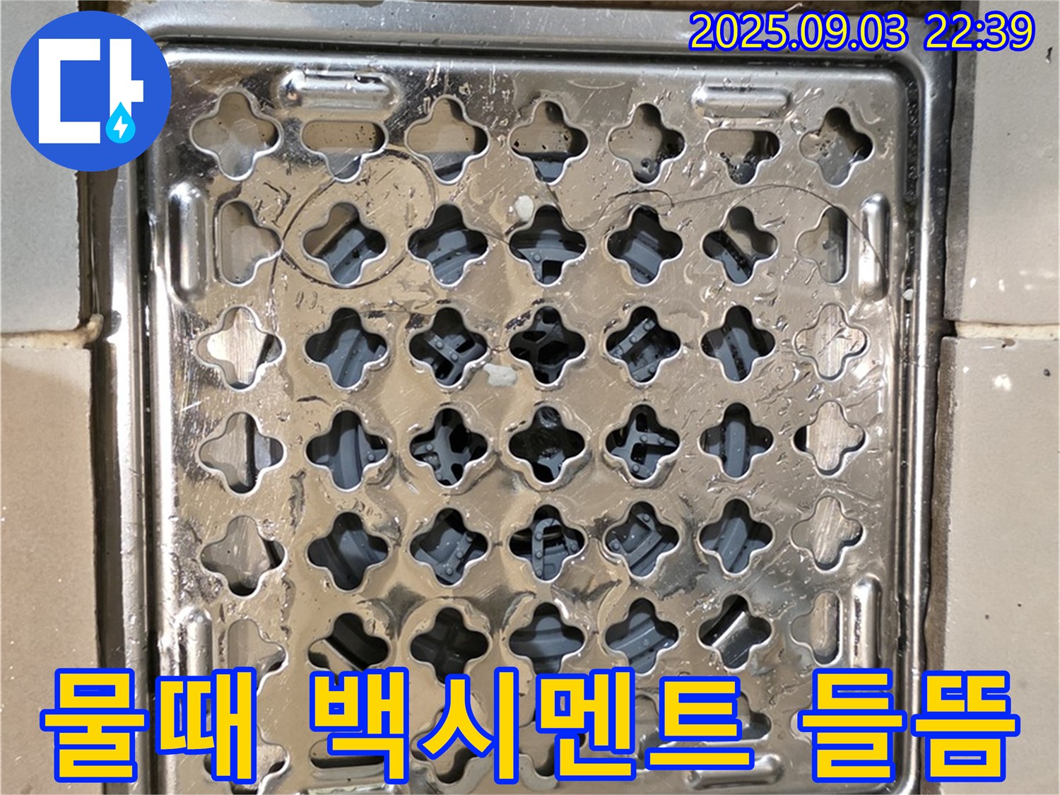 용산구 용산동2가 상가 욕실 - 물때와 백시멘트 들뜸으로 인해 누수 발생