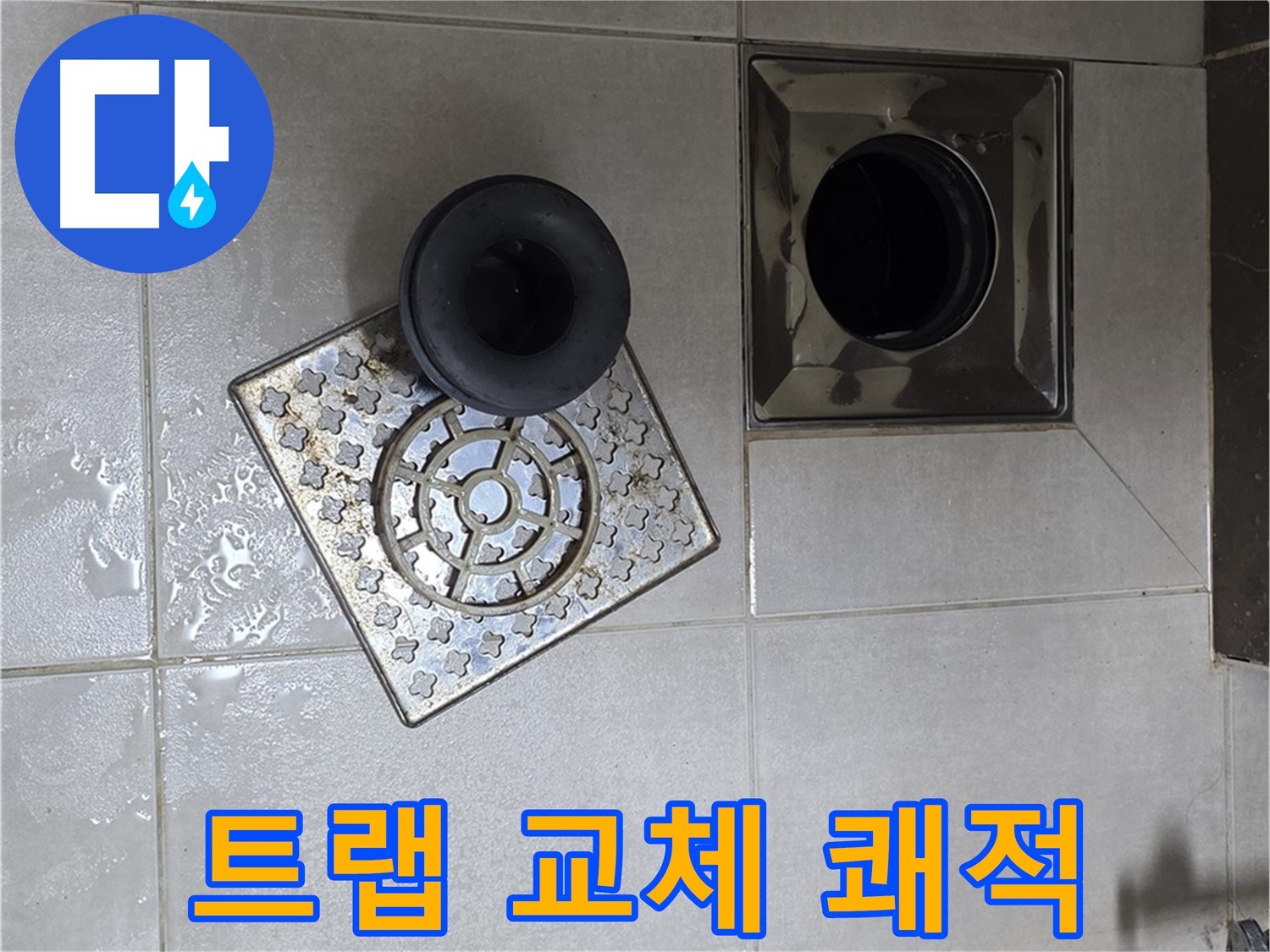 양주 옥정 율정마을 아파트 - 욕실 바닥 누수, 배수구 트랩 교체 후 쾌적한 욕실