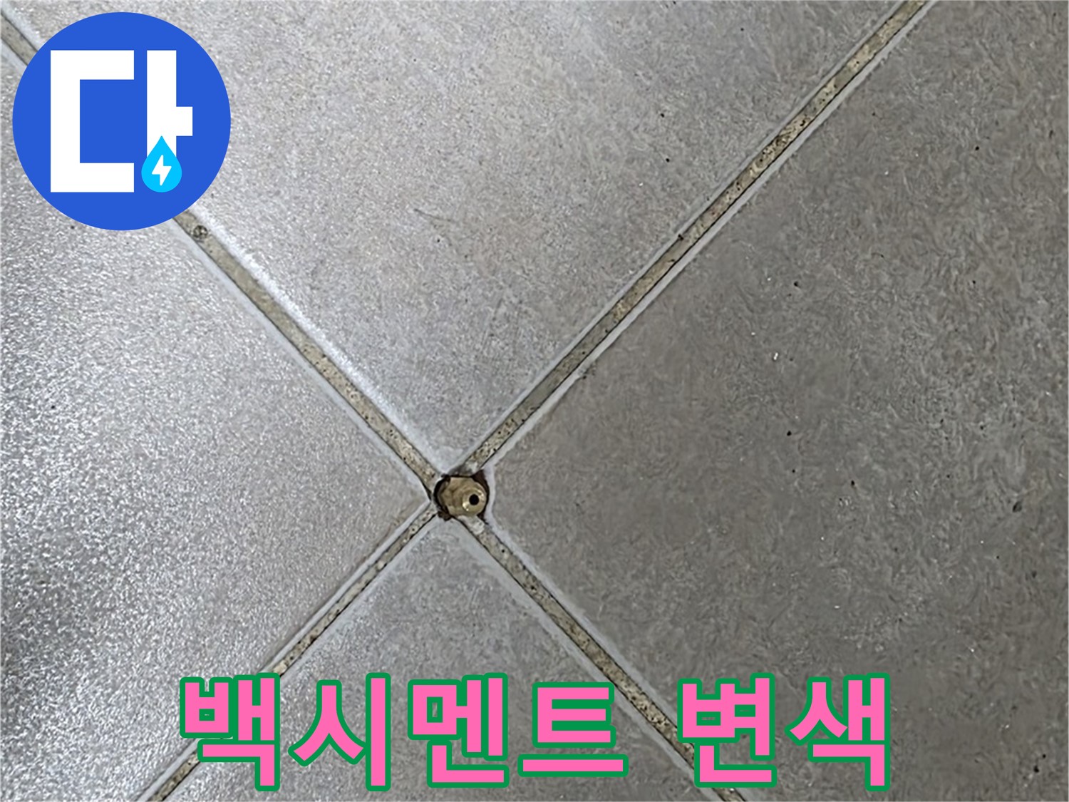 양주시 옥정동 율정마을 13단지 아파트 타일 틈새 백시멘트 변색 - 초기 진단 과정입니다.