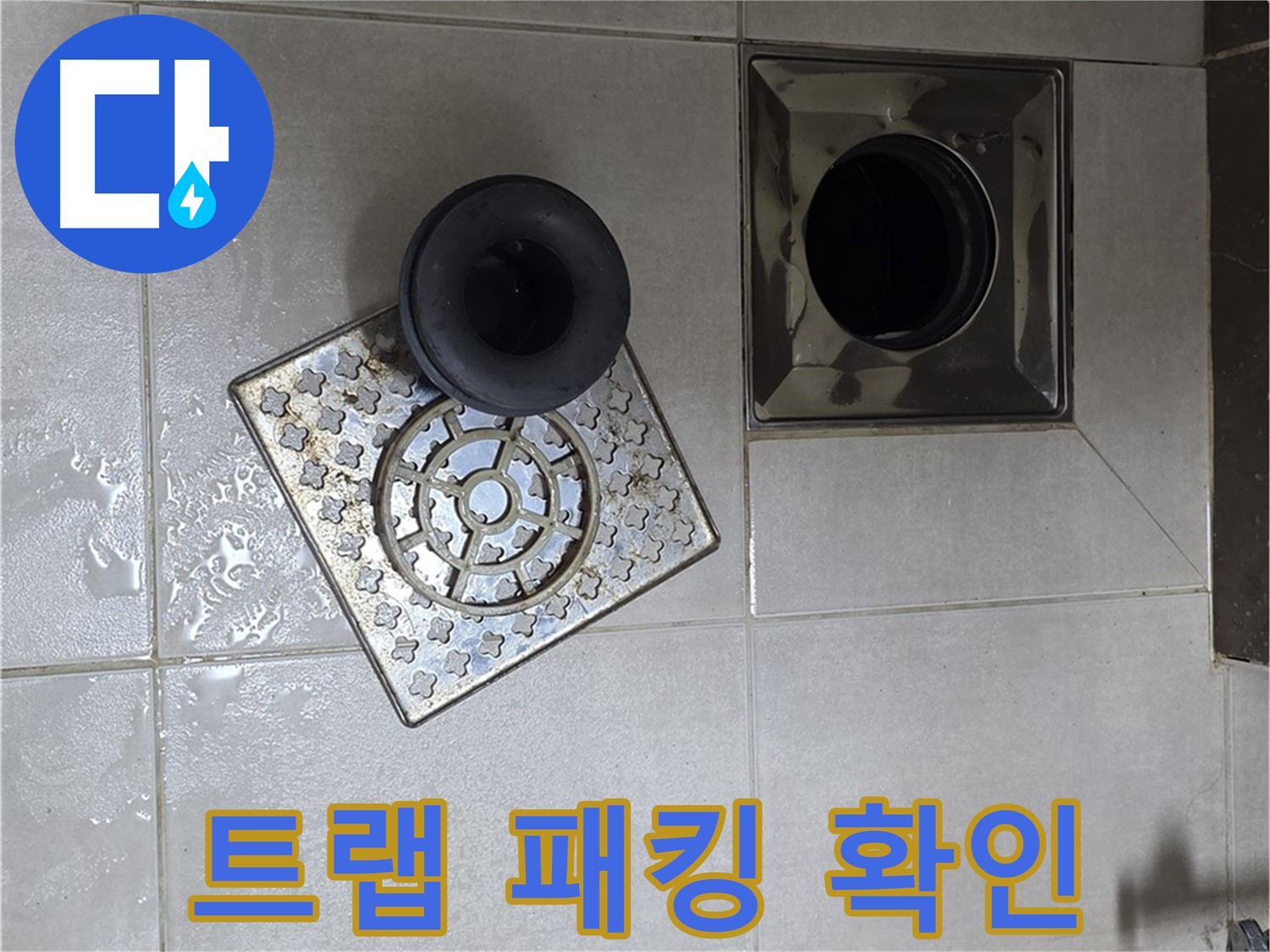 옥정 율정마을 아파트 - 욕실 배수구 누수, 트랩 고무 패킹 상태 확인