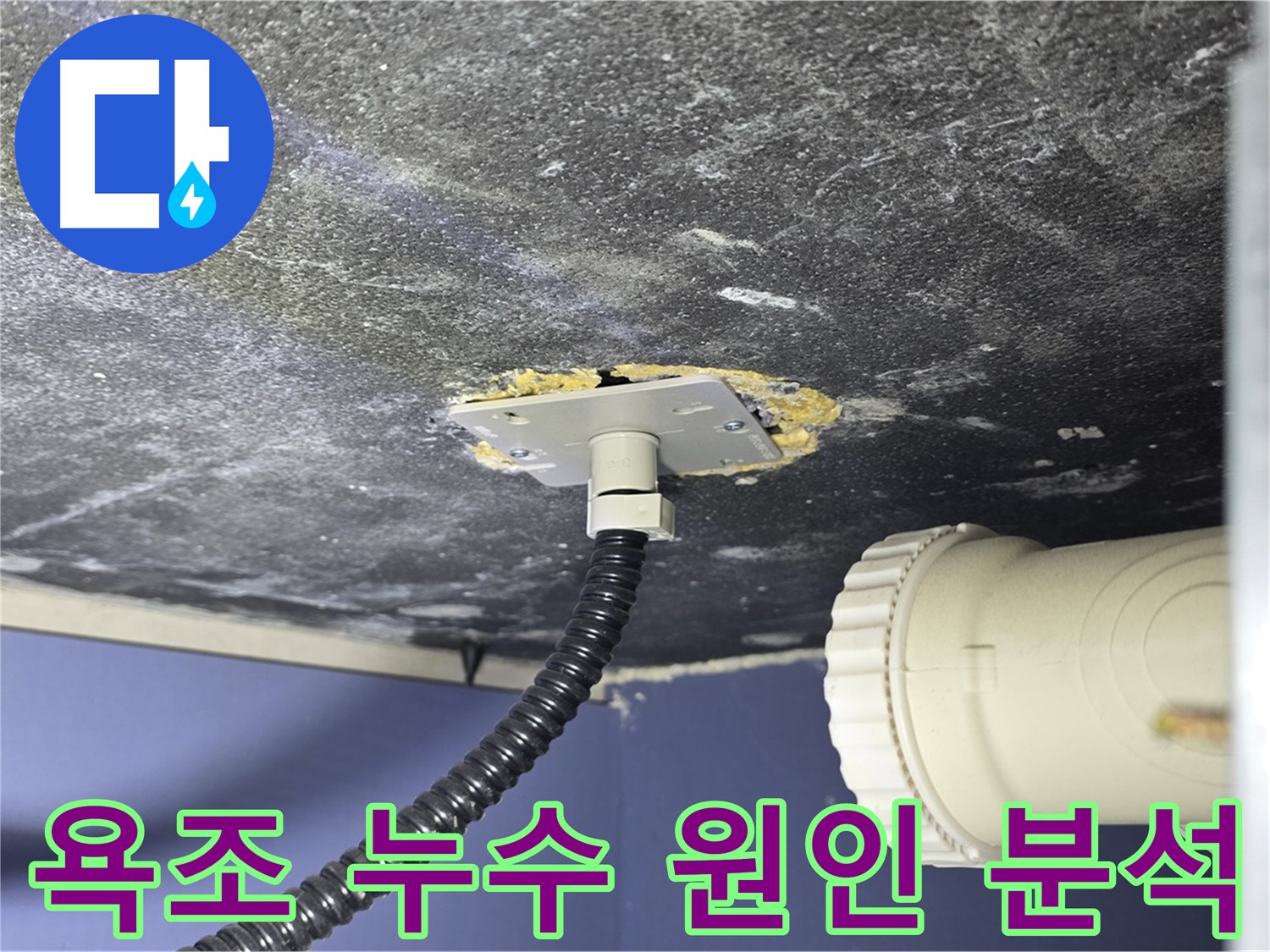 운정어반프라임 욕조 누수 - 욕조 누수 원인을 분석하기 위해 배수관 연결부를 점검하는 모습
