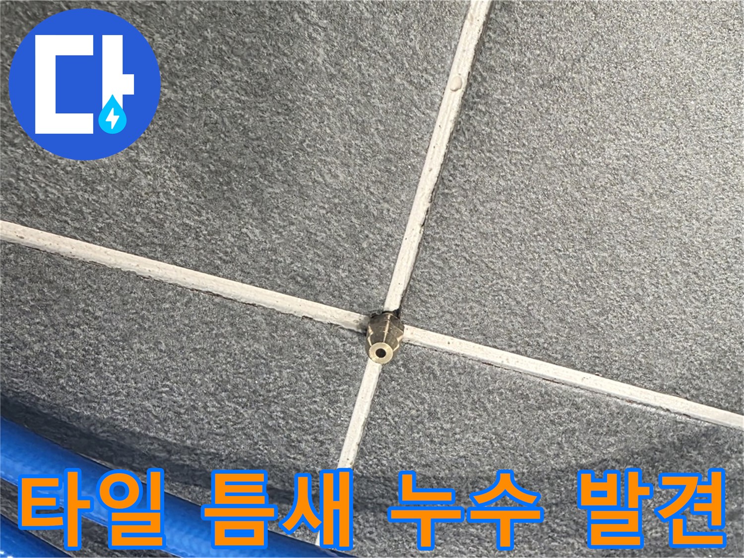 파주시 동패동 운정어반프라임 아파트 누수 - 타일 틈새에서 발생하는 누수를 발견한 모습입니다.