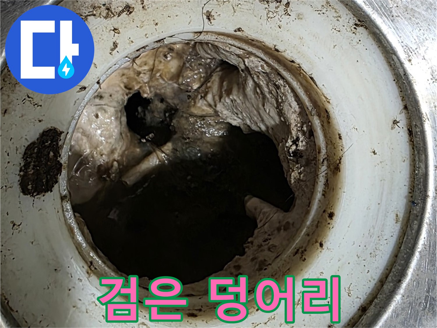 중계동 현대5차 211동 누수 원인 - 배수구 속 정체불명 검은 덩어리