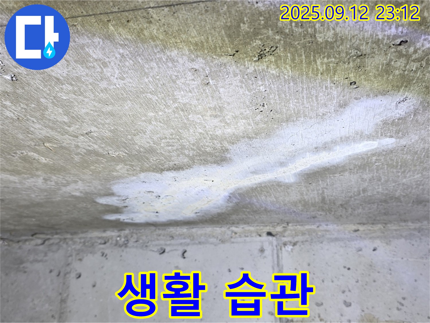 중계동 현대5차 아파트 누수 - 윗집 생활 누수 - 습관 개선 필요