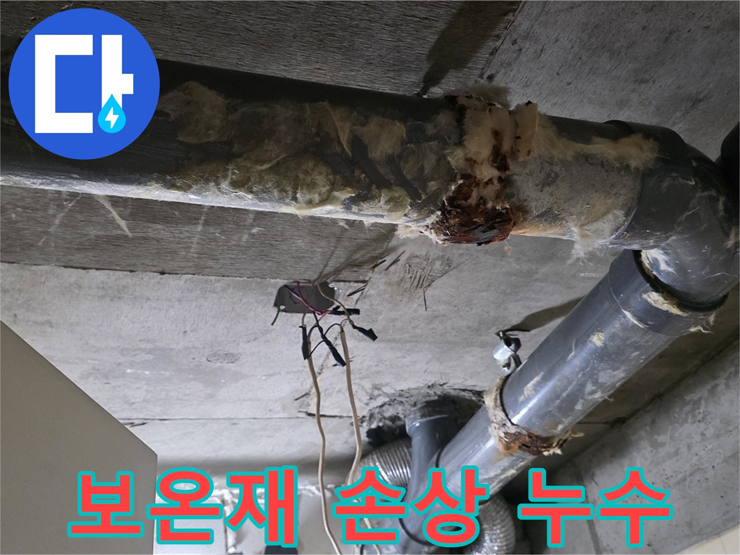 새절역 현대아파트 누수 - 오수 배관 보온재 손상 및 누수
