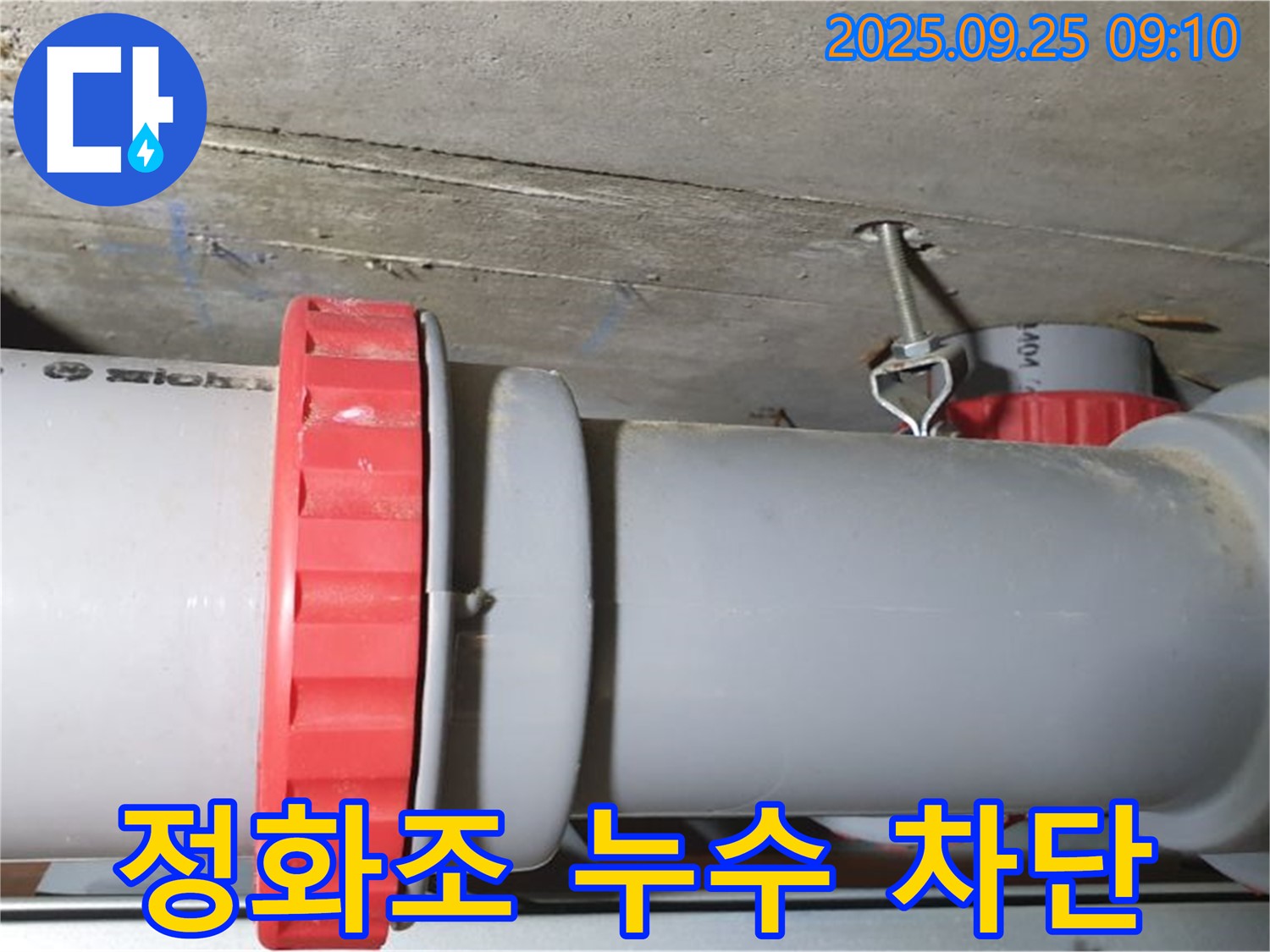 양주 가납리에서 발생한 정화조 배관 연결부 누수 - 누수 전문가가 완벽하게 차단하고 냄새 문제까지 해결했습니다.