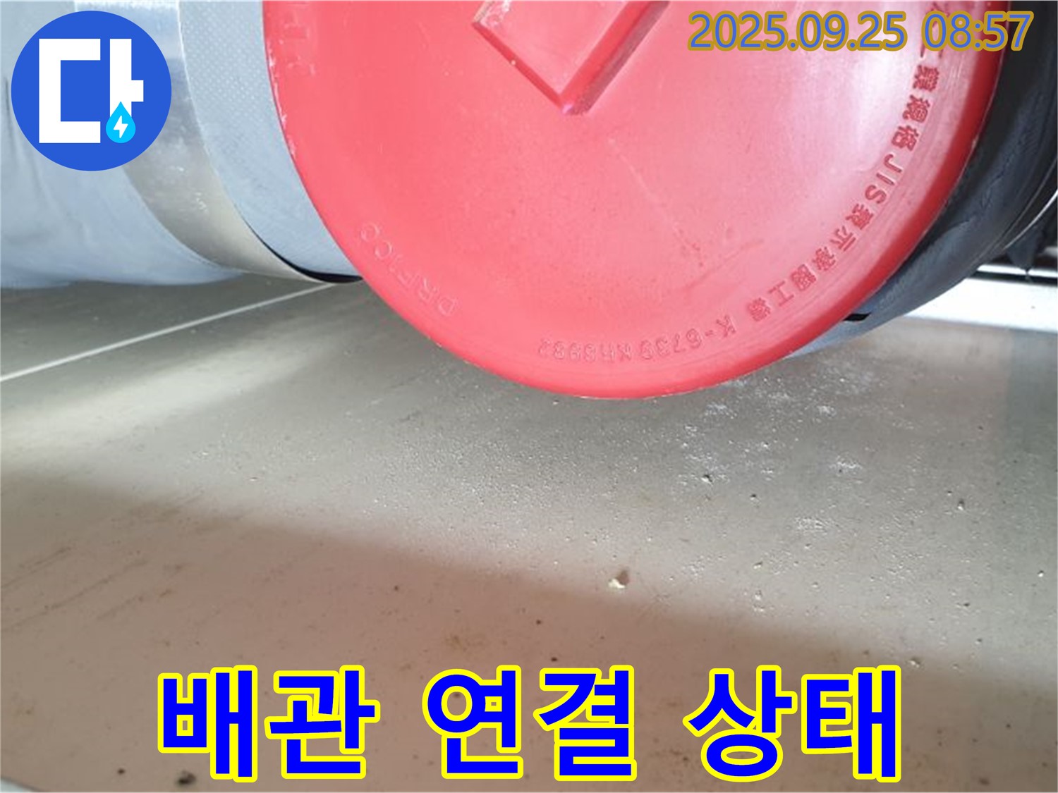 양주시 광적면 가납리 누수 현장에서 배관 연결 상태를 꼼꼼하게 확인하고 있습니다 - 누수의 원인을 파악하는 중요한 과정입니다.