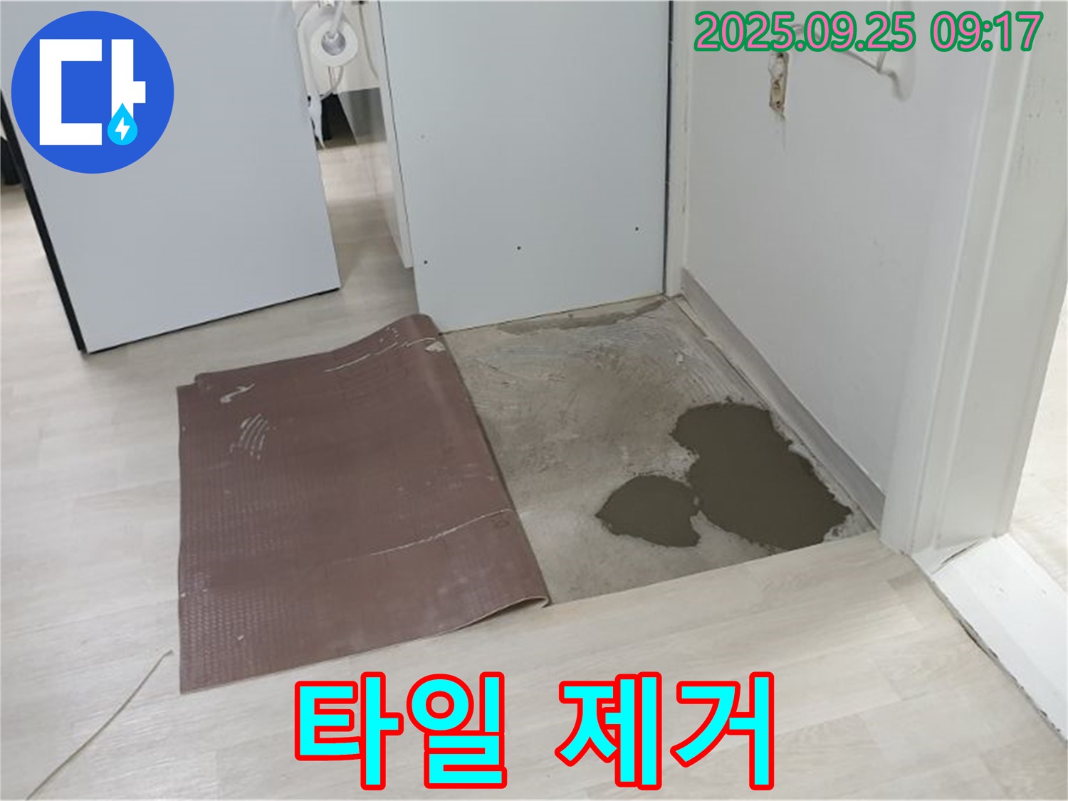 양주시 백석읍 연곡리 누수 - 누수 지점 확인 위한 타일 제거