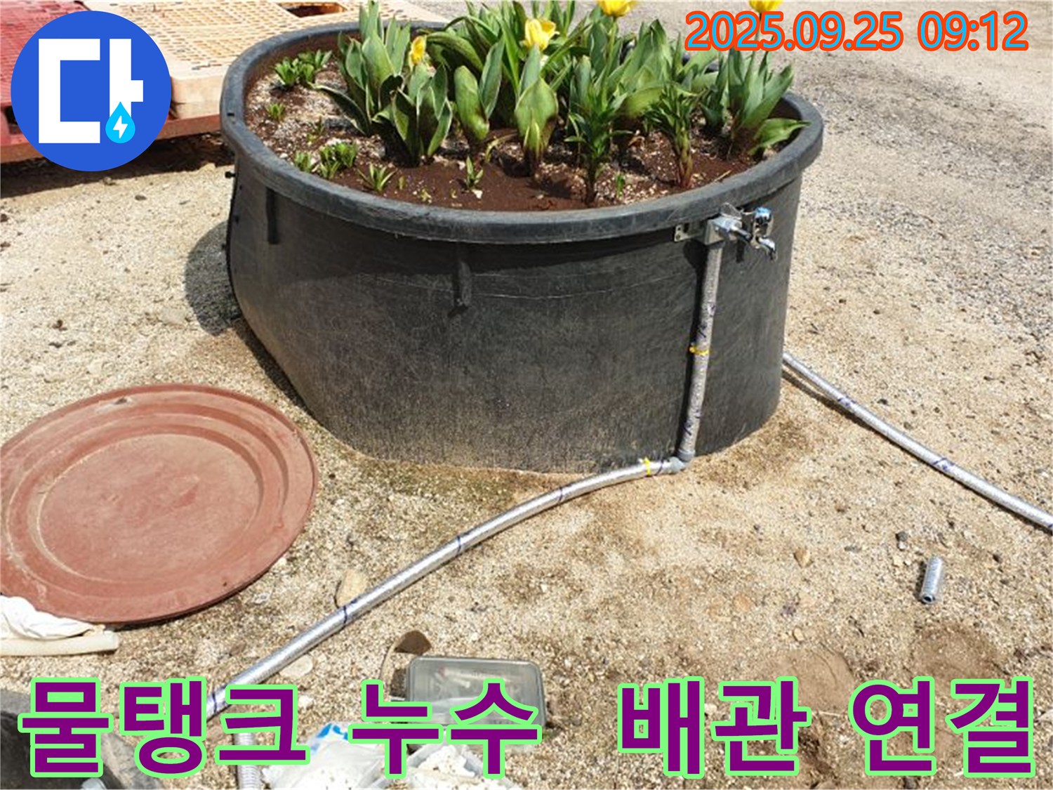 양주시 백석읍에서 발생한 물탱크 누수 - 배관 연결 부위의 문제점을 확인하고 꼼꼼하게 수리하는 과정입니다.